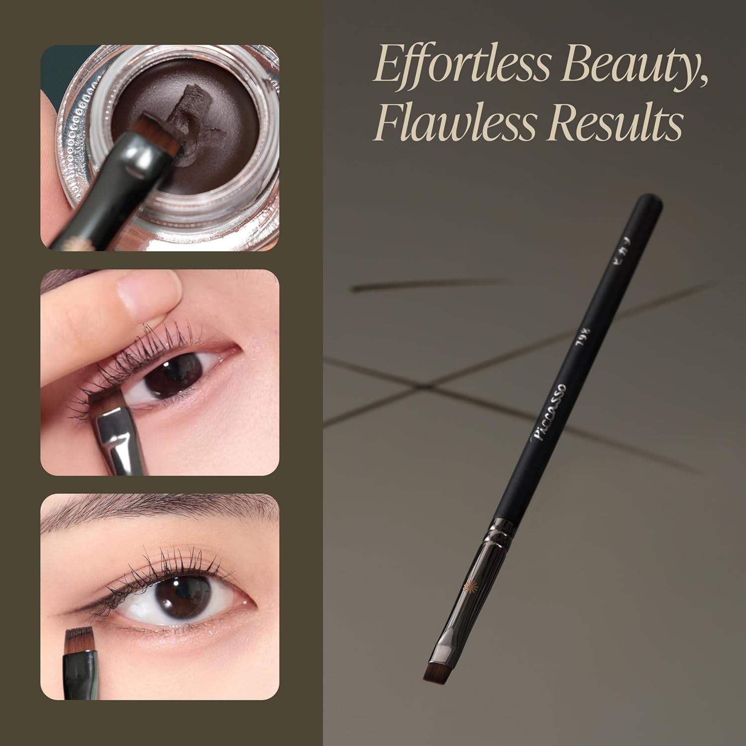 Piccasso 798 Flat Eyeliner Brush – Professional Thin Angled Brush for Gel and Liquid Eyeliner, Soft Bristles for Tightlining and Lash Line, Eye Makeup and Facial Brush from K-Beauty Brand - Image 5