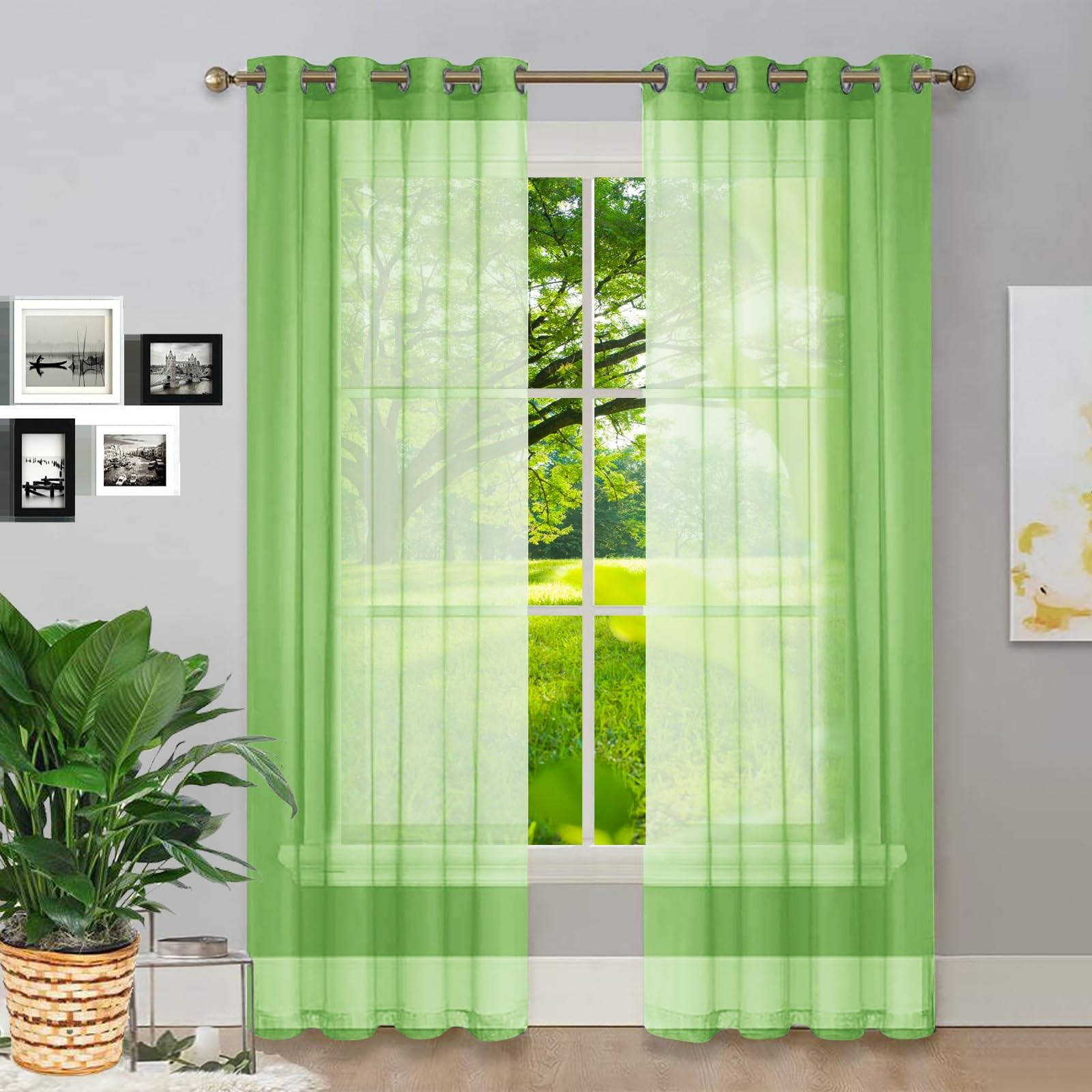 GAIFNAG Blackout Curtains for Bedroom 180 x 70 cm Pencil Pleat Black Out/Light Weight Linen Look Solid Country Rustic Window Curtains for Bedroom and Living Room, Green