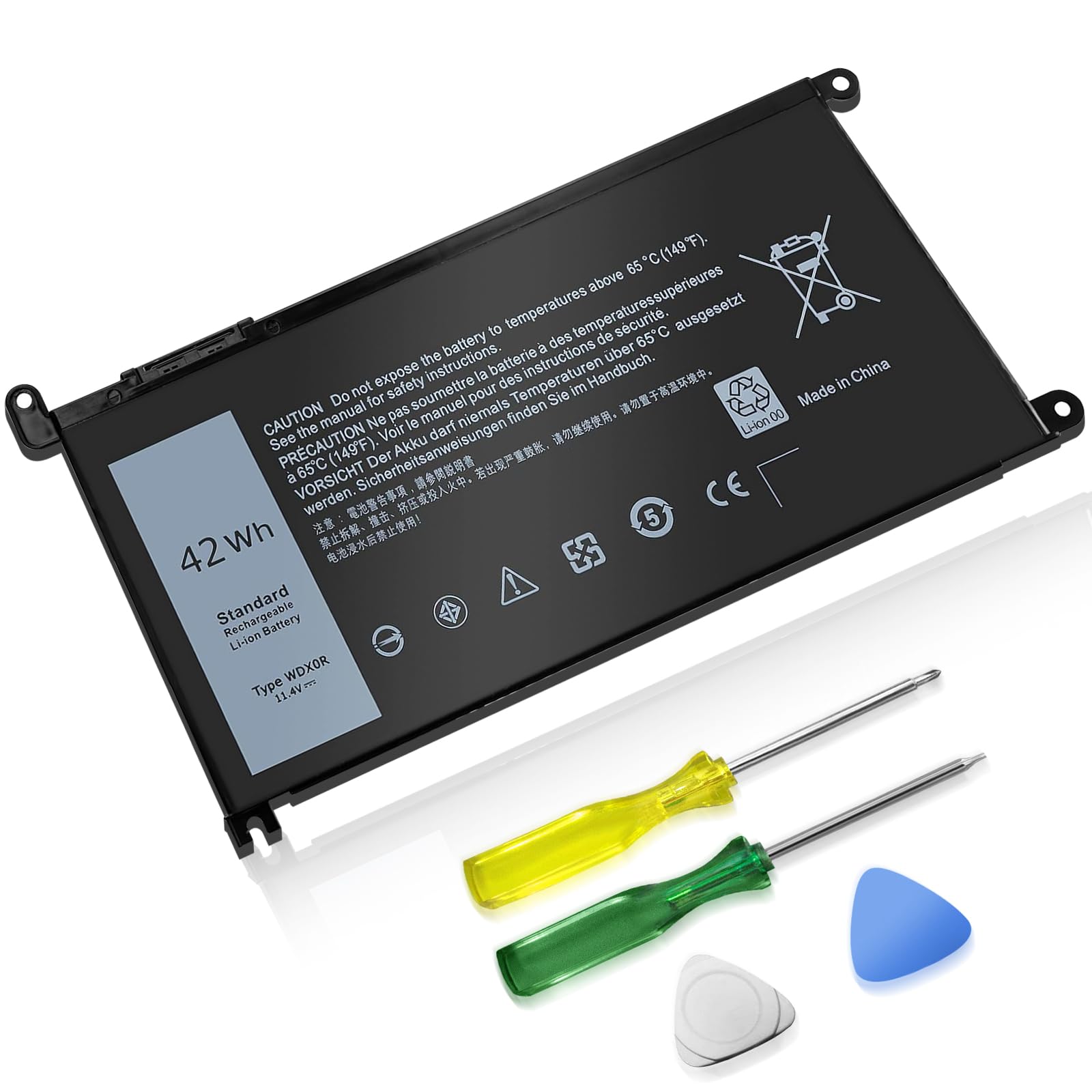WDX0R Laptop Battery Replacement for Dell inspiron 13 14 15 7000 5000 Series 5379 5567 5570 5579 7378 7573 7579 Latitude 3500 3400 3340 3580 3590 3480 3490 3189 3390 3190 P69G P58F 3CRH3 42Wh 11.4V