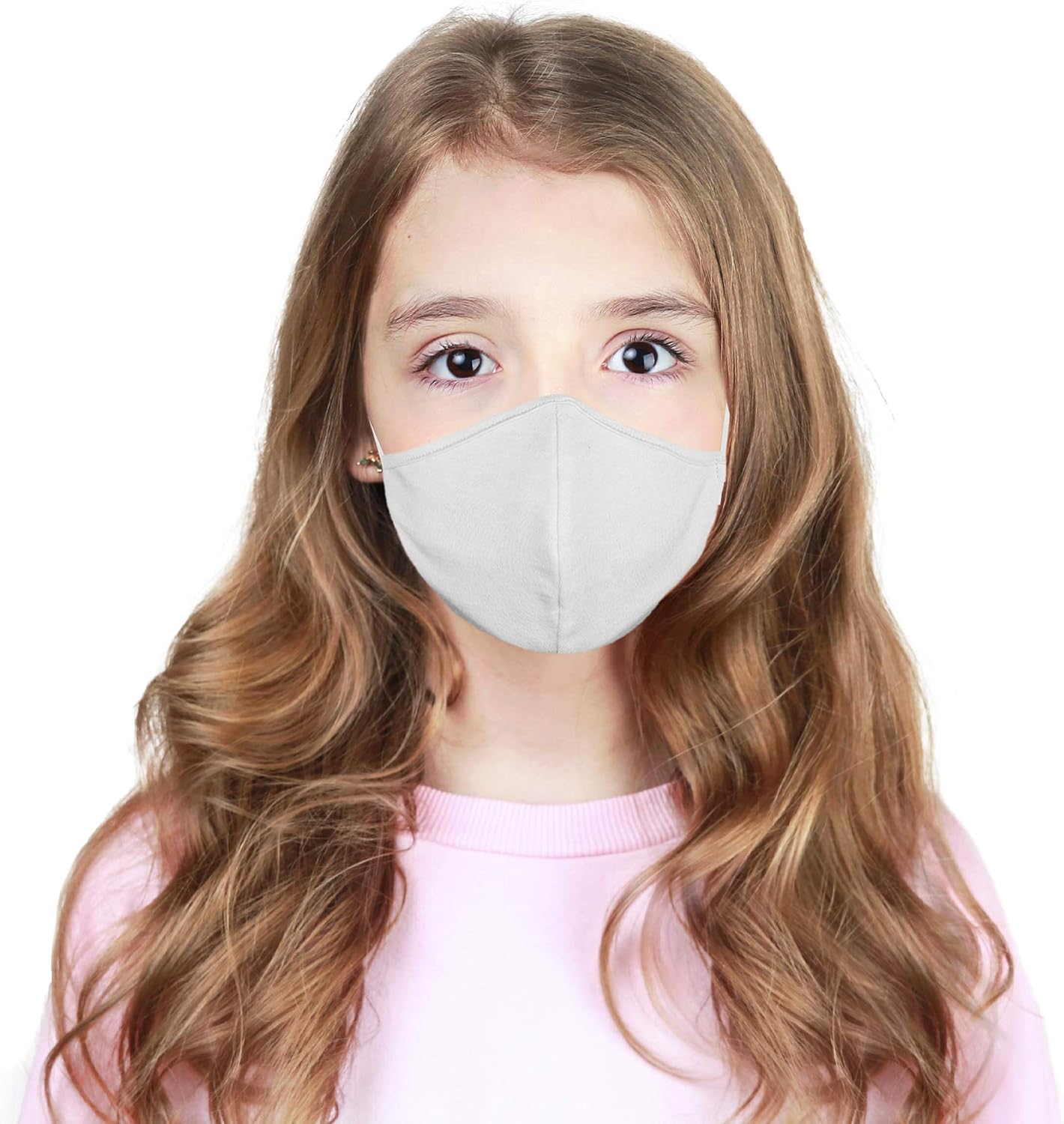 DALIX Youth Face Mask Washable Made in USA - Gray XS (20 Pack)