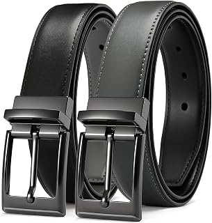 CHAOREN Boys Belt, Most Size Kids 1 1/4" Dress Reversible Belt for Youth - One Leather Belt Two Style