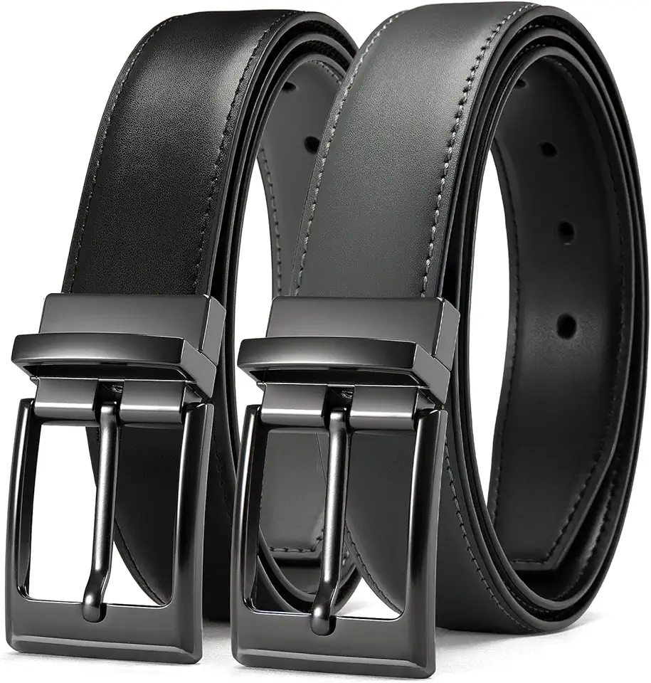 CHAOREN Reversible Belt Men 1 Piece - 1.25" Leather Dress Belt - Trim to Fit for Elegant Style