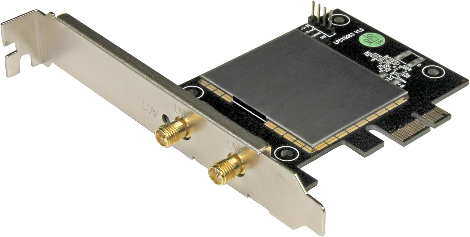 StarTech.com AC600 Wireless-AC Network Adapter - 802.11ac, PCI Express - Dual Band 2.4GHz / 5GHz PCIe Wireless Network Card, TAA (PEX433WAC11)