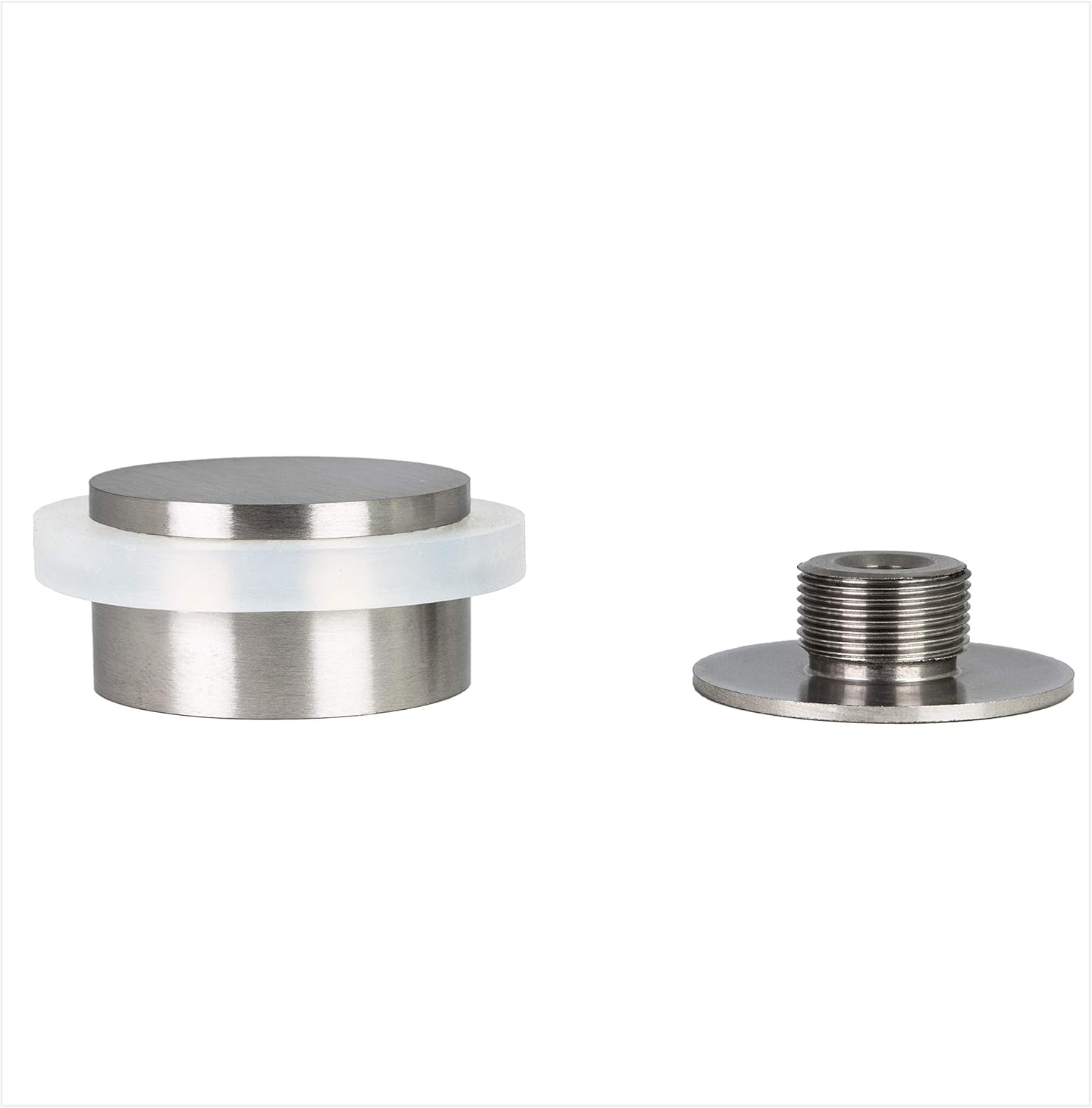 Adhesive Door Stop with Screw (Dual Installation System), Matte Finish, White Rubber, Manufacturing and Design Hardware EVI, Ref I-20335 x 19BDUALBCB, 35ø x 20mm, 04020335X19BDUALAM