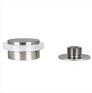 Adhesive Door Stop with Screw (Dual Installation System), Matte Finish, White Rubber, Manufacturing and Design Hardware EVI, Ref I-20335 x 19BDUALBCB, 35ø x 20mm, 04020335X19BDUALAM