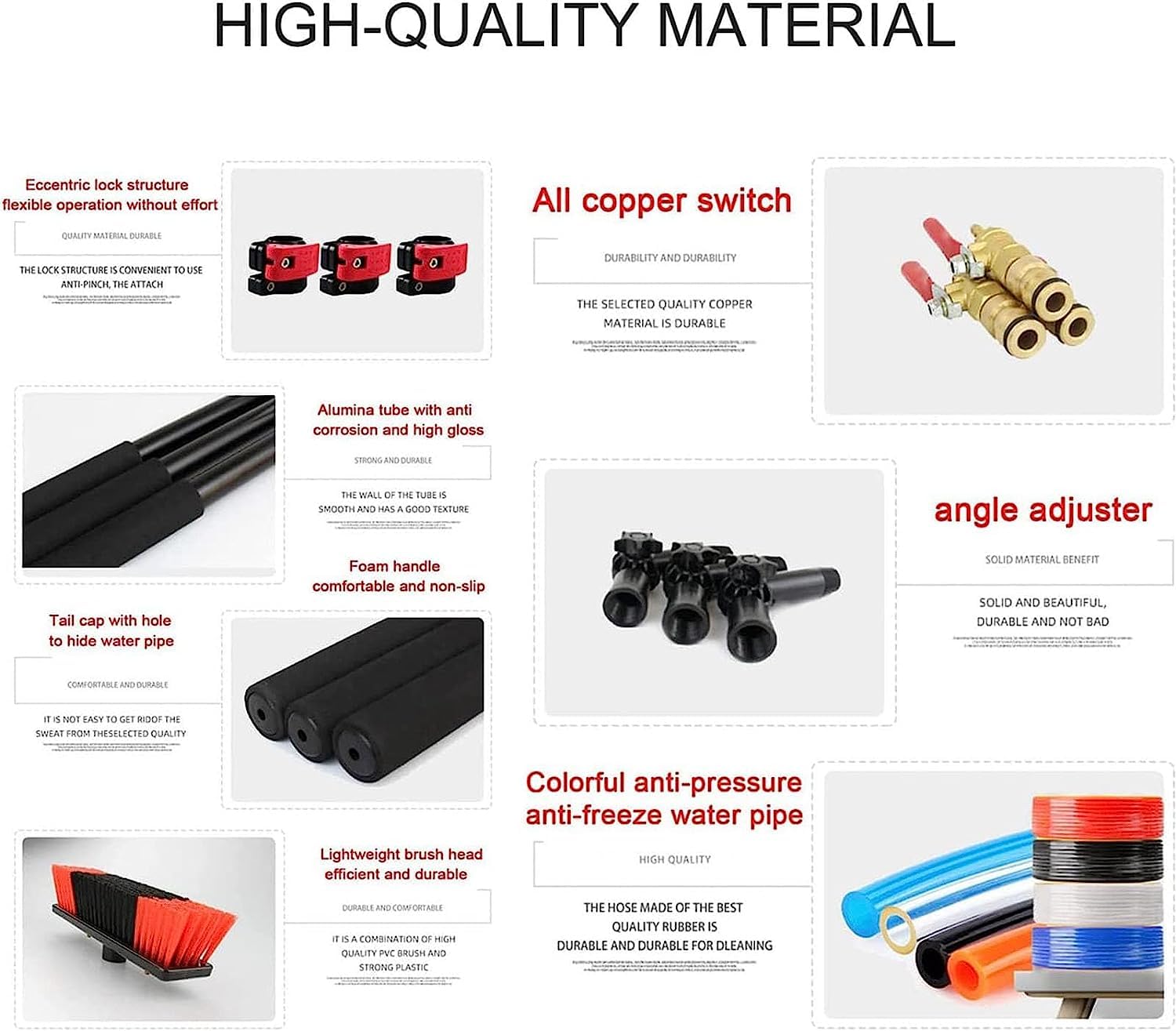 Teles - Kit de barra de limpieza de ventanas de 3,6 11 m, cepillo extensible para techos altos y conserva, herramienta de limpieza profesional de 24 pies para un fácil alcance y brillo sin rayas