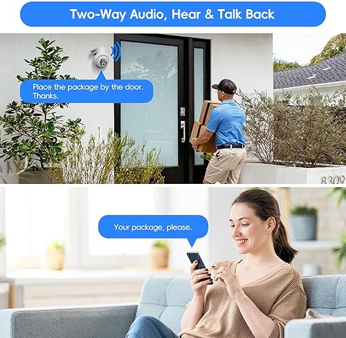 Miniatura 4 de MMQ Cámara de seguridad inalámbrica, cámara de doble lente de 2 MP para seguridad del hogar, cámara PTZ para exteriores con zoom híbrido de 10X,