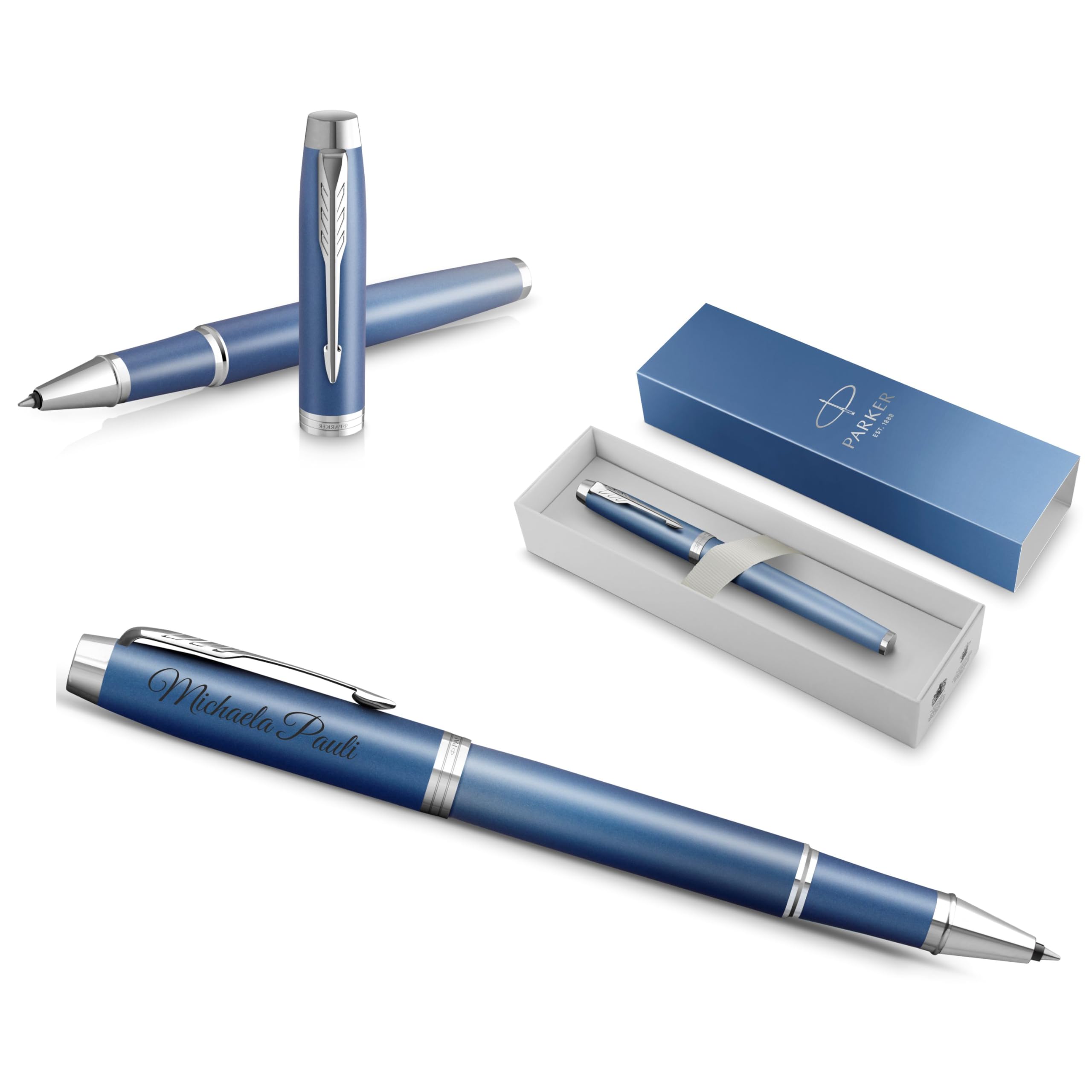 PARKER IM Rituals Blue CT - Penna roller con incisione | penna premium | confezione regalo | regalo personalizzato | compleanno (blue)