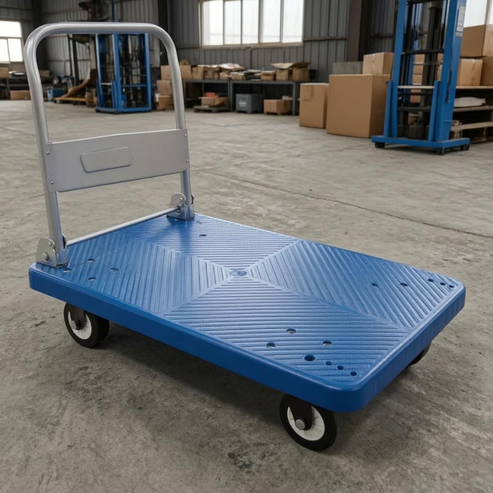 Qianly Carrello Piattaforma Pieghevole Salvaspazio Carrello Pieghevole con Piattaforma Facile da Trasportare per Magazzinieri, Addetti Alle Consegne