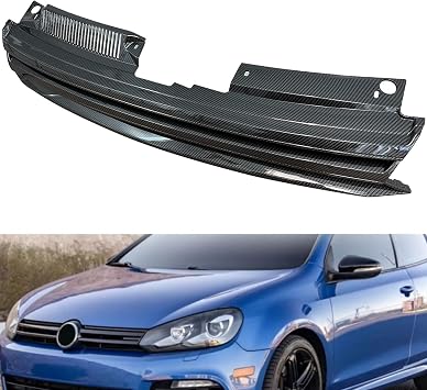 BST BSSP Badgeless Sport Style Front Grille Black Carbon Fiber Print Surface For 2010-2014 VW Mk6 Golf/GTI Hatchback/Jetta Sportwagen