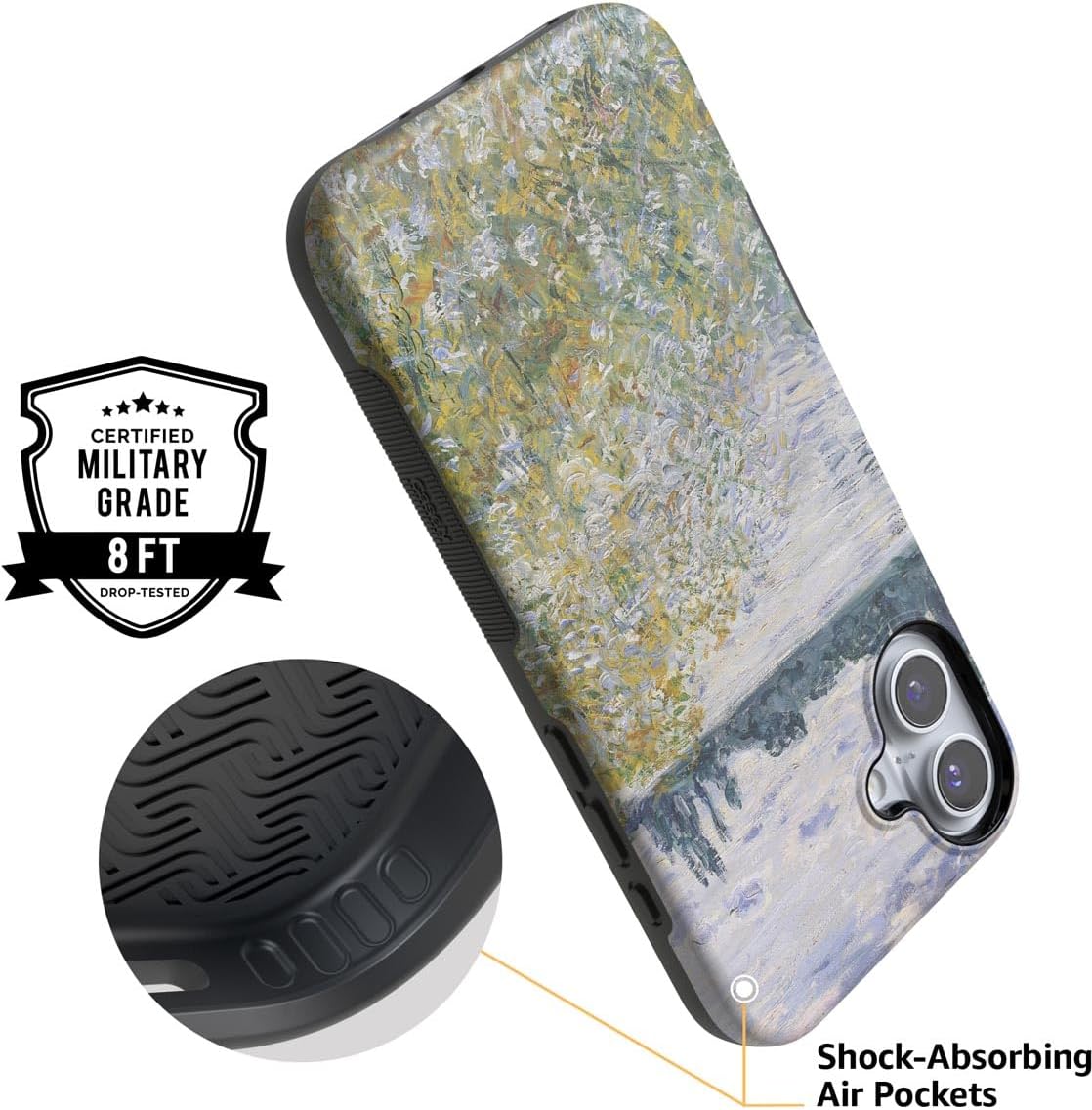 Casely iPhone 16 Case | Monet's Summer Landscape | The Met Museum | Bold Protective Design | Compatible with MagSafe