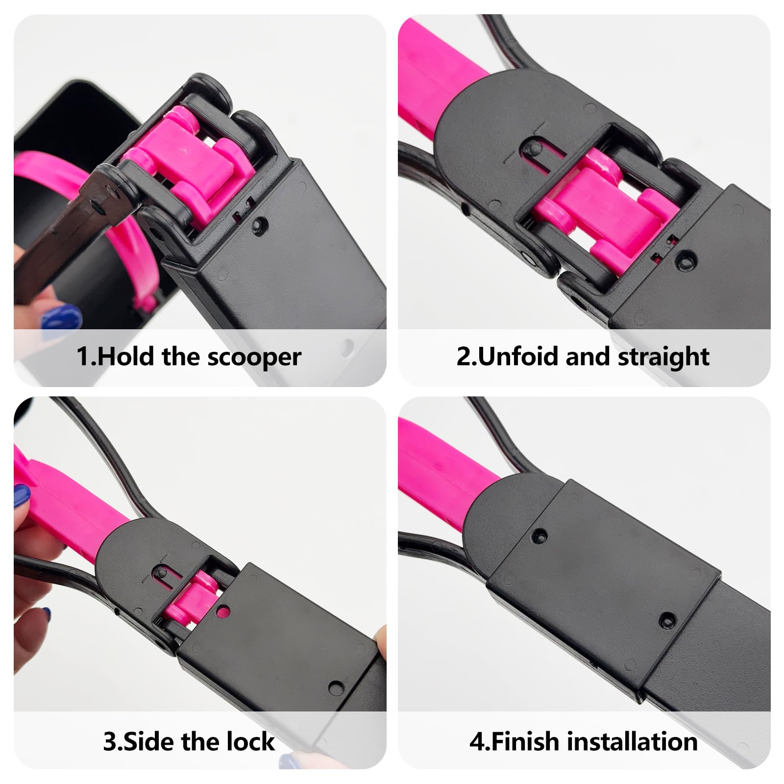 Paletta Pieghevole Per Escrementi Cane - 45cm, Manico Lungo, Viola, Per Interni Ed Esterni - Foto 3