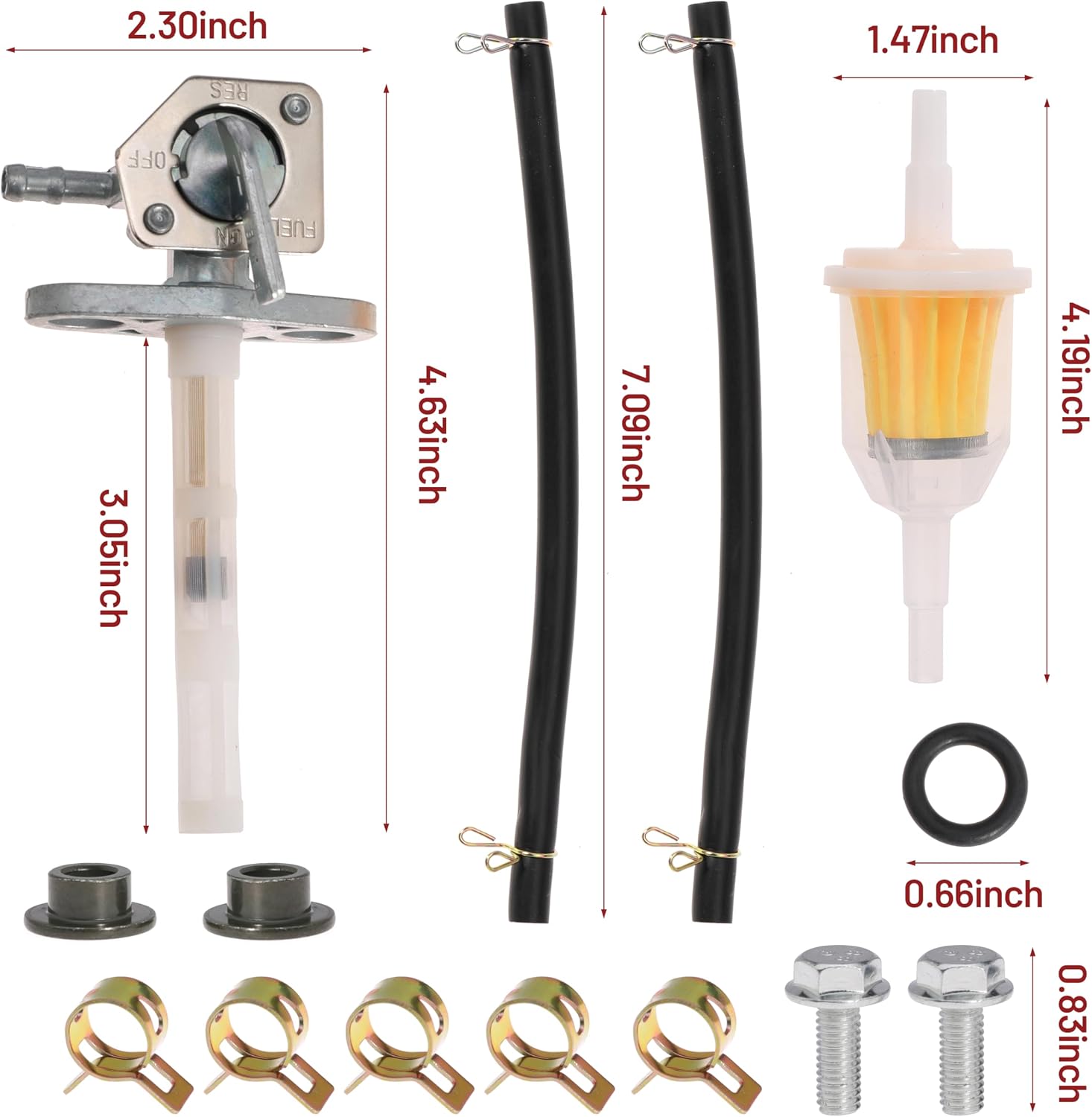 Fuel Valve Petcock Tank Switch for Honda XR50R XR70R XR80R XR100R CRF50F CRF70F CRF80F CRF100F CRF150F CRF230F Replace 16950-GEL-701 16950-GCF-671