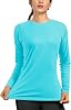 isnowood Women's Sun Protection Long Sleeve Shirts, UPF 50+ UV Rash Guard Swim Shirt, Workout Hiking Running Athletic Tops