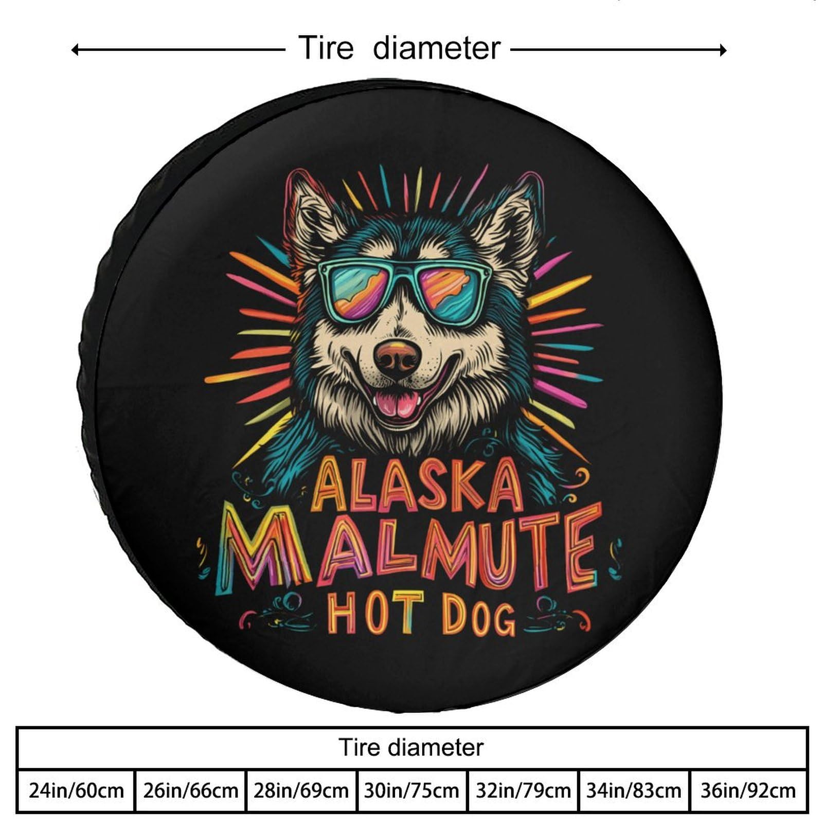 Alaska Malmute Hot Dog Spare Tire Cover Oxford Waterproof Wheel Protectors Universal Car Accessories 32inch