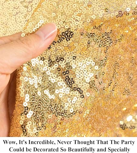 Miniatura 2 de Partisout Tela de lentejuelas de 3 mm por el patio, lentejuelas doradas, materiales brillantes, perfectos para DIY, fiestas, bodas al aire libre