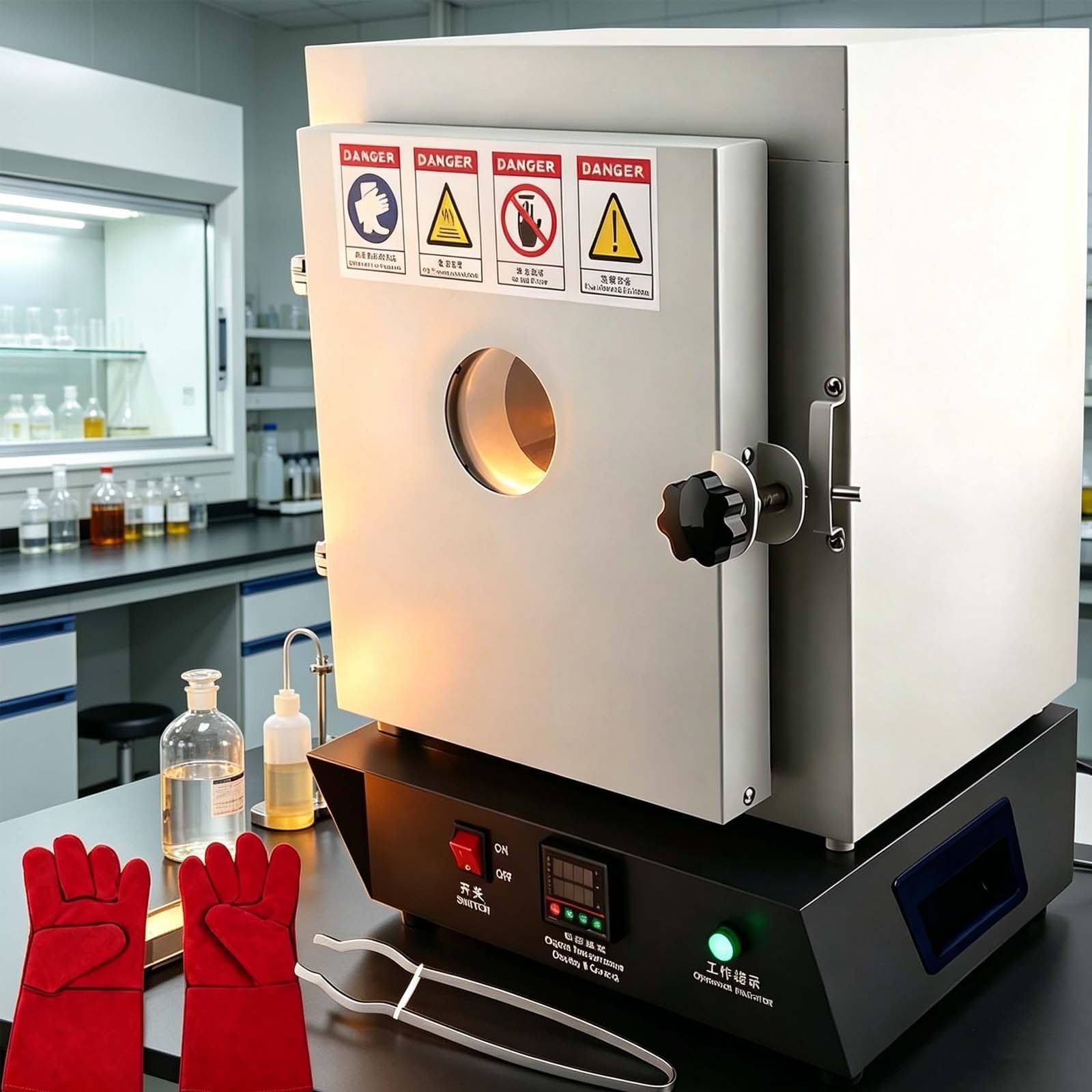 menglanchang Burnout Furnace for Jewelry Casting, 1750W Electric Kiln with Viewing Window, 1150°C PID Muffle Oven for Wax Burnout, Ceramic Firing, Lab, Dental Work, Small Molds and Workshop Studio