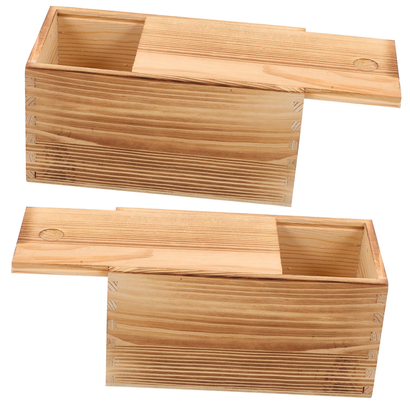 Boîte à bijoux en bois brûlé Homoyoyo artisanale pour bagues