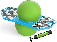 Vista 13 de Flybar Pogo - Pelota de truco para niños, tabla de rebote de equilibrio con cubierta antideslizante, bomba incluida, juguetes para interiores