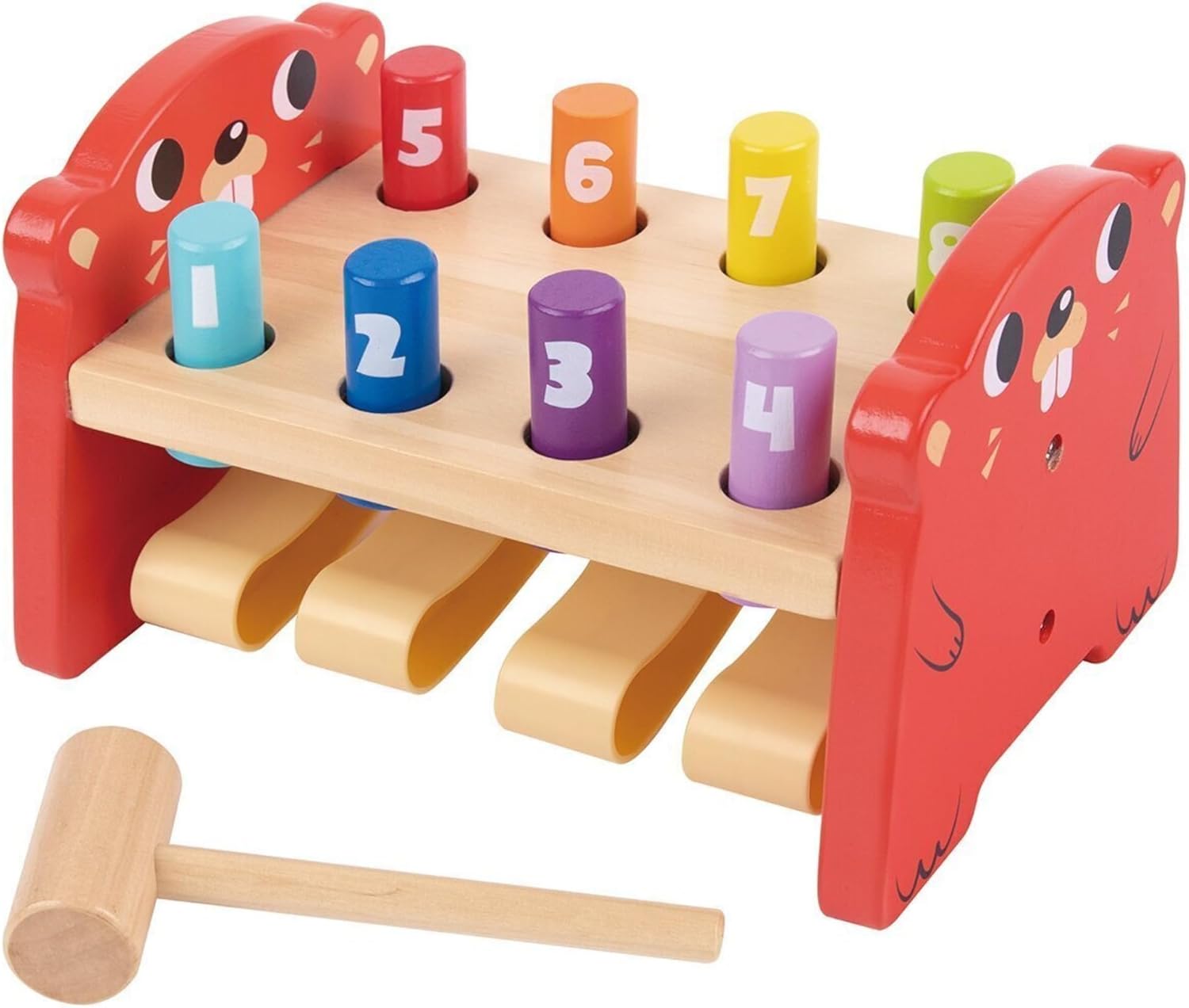 TOYSTER’S Wooden Pound The Pegs – Educational Hammer Toy for Toddlers, Interactive Game for Fine Motor Skills & Hand-Eye Coordination, Gift for Boys & Girls