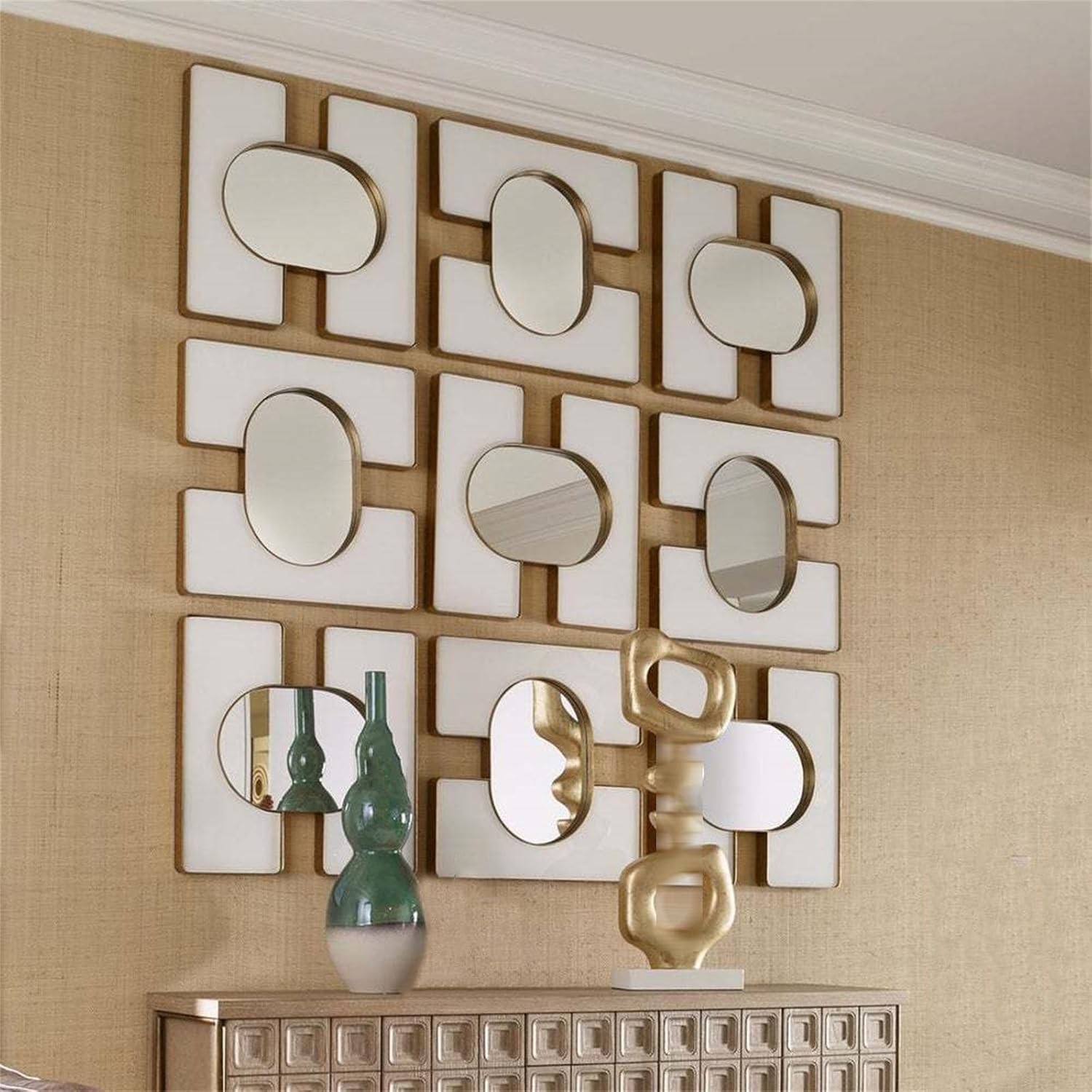 Specchio Decorativo Da Parete In Ferro, Specchio Decorativo Moderno