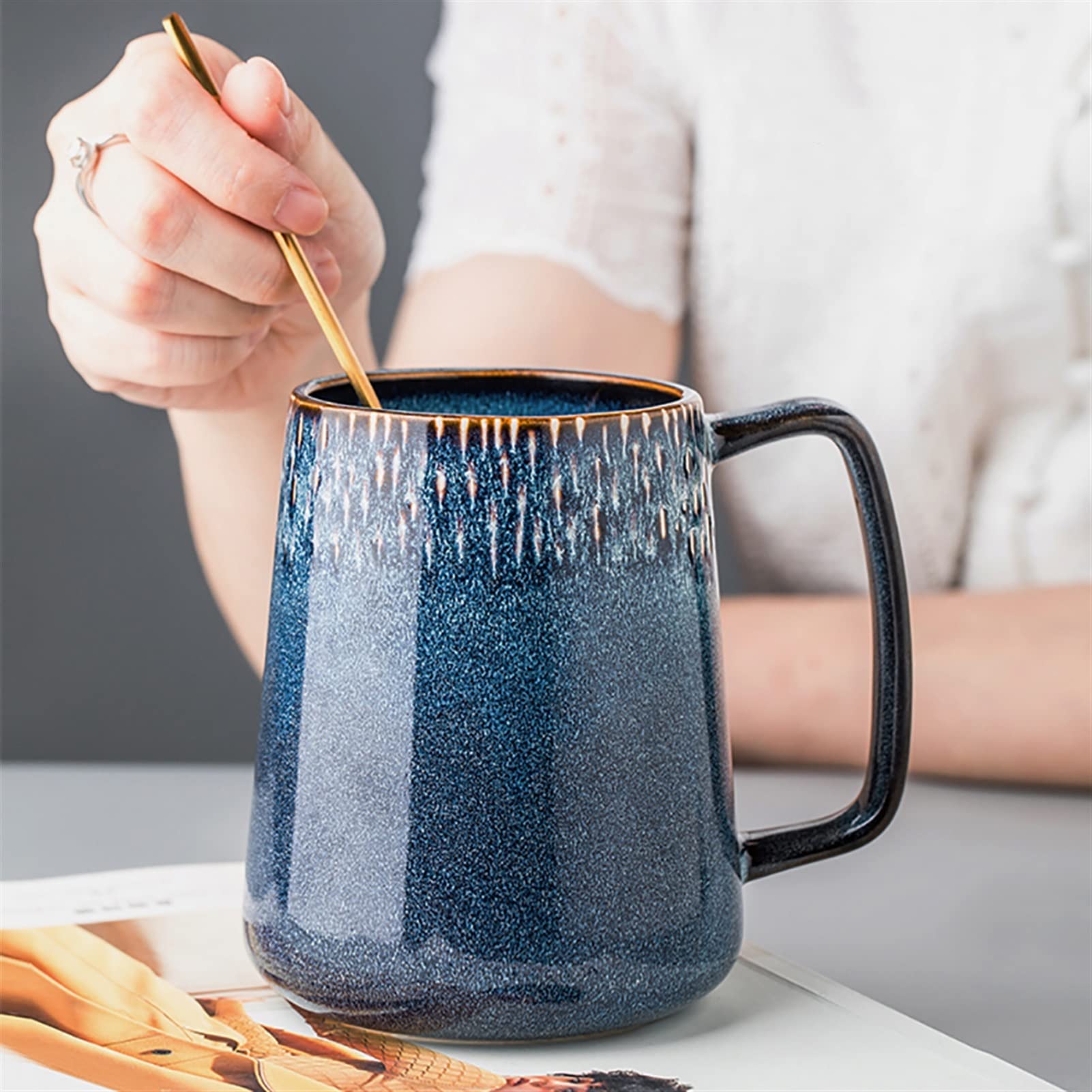 Milk Cup 55. 0ml. Duża pojemność kubki ceramiczne kawa milka herbata śniadanie kubki unikalne retro styl garnek Cone Cup Exquisite prezent dla przyjaciół Najlepszy Prezent