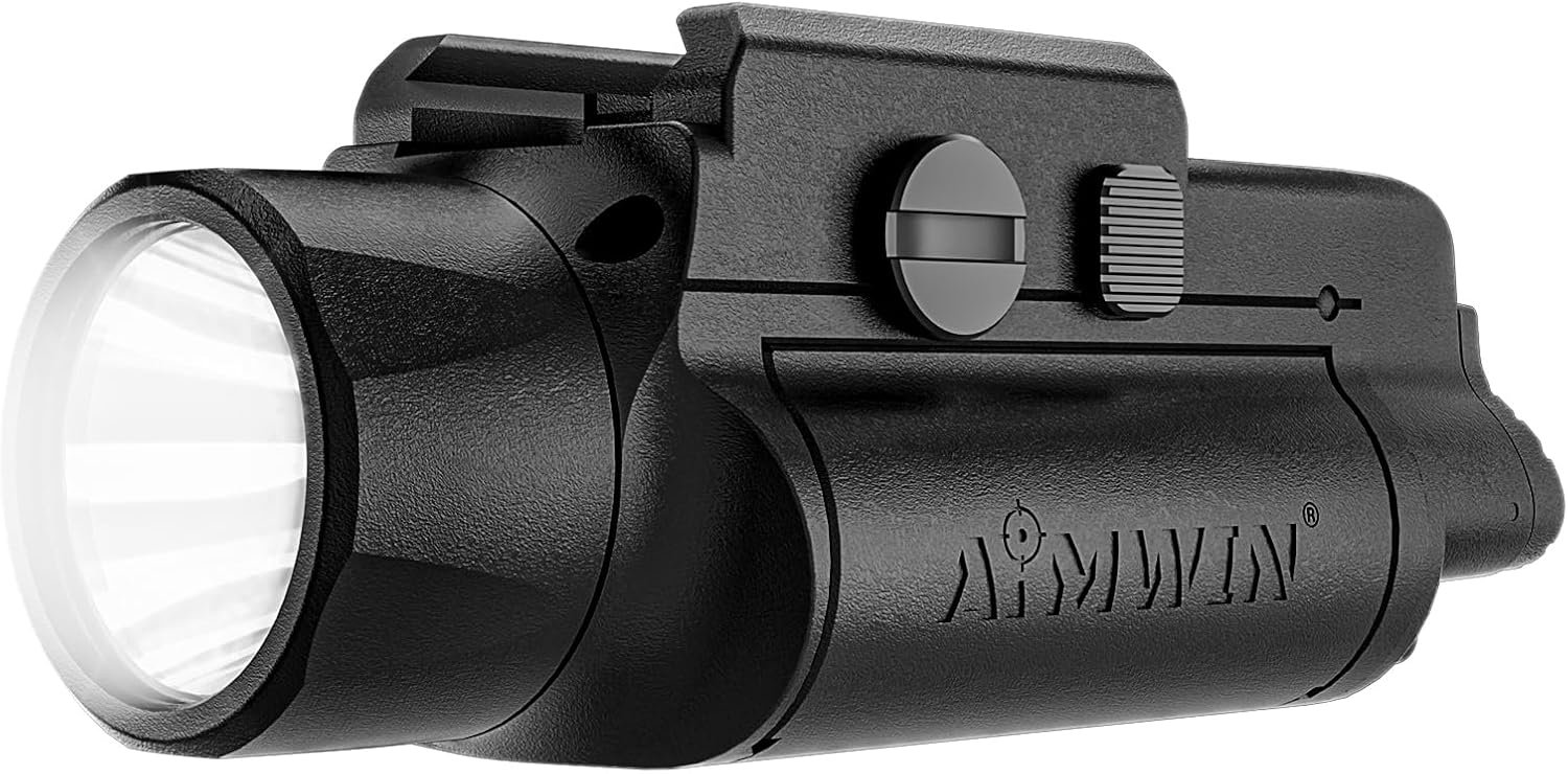 AIMWIN WL20 Weapon Light 2000 Lumen 451 Yards Long Range with Strobe Mode USB-C Rechargeable Tactical Flashlight Fit GL/Picatinny Rail Mounted Light