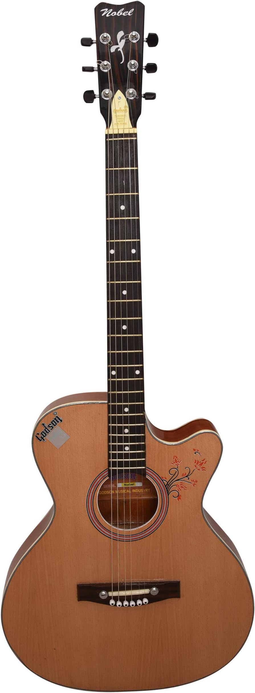 Godson Nobel Natural 6-String Cut-A-Way Right Hand Acoustic Semi-Electric Guitar (Touch Pickup) with Free Bag Ver-1.0