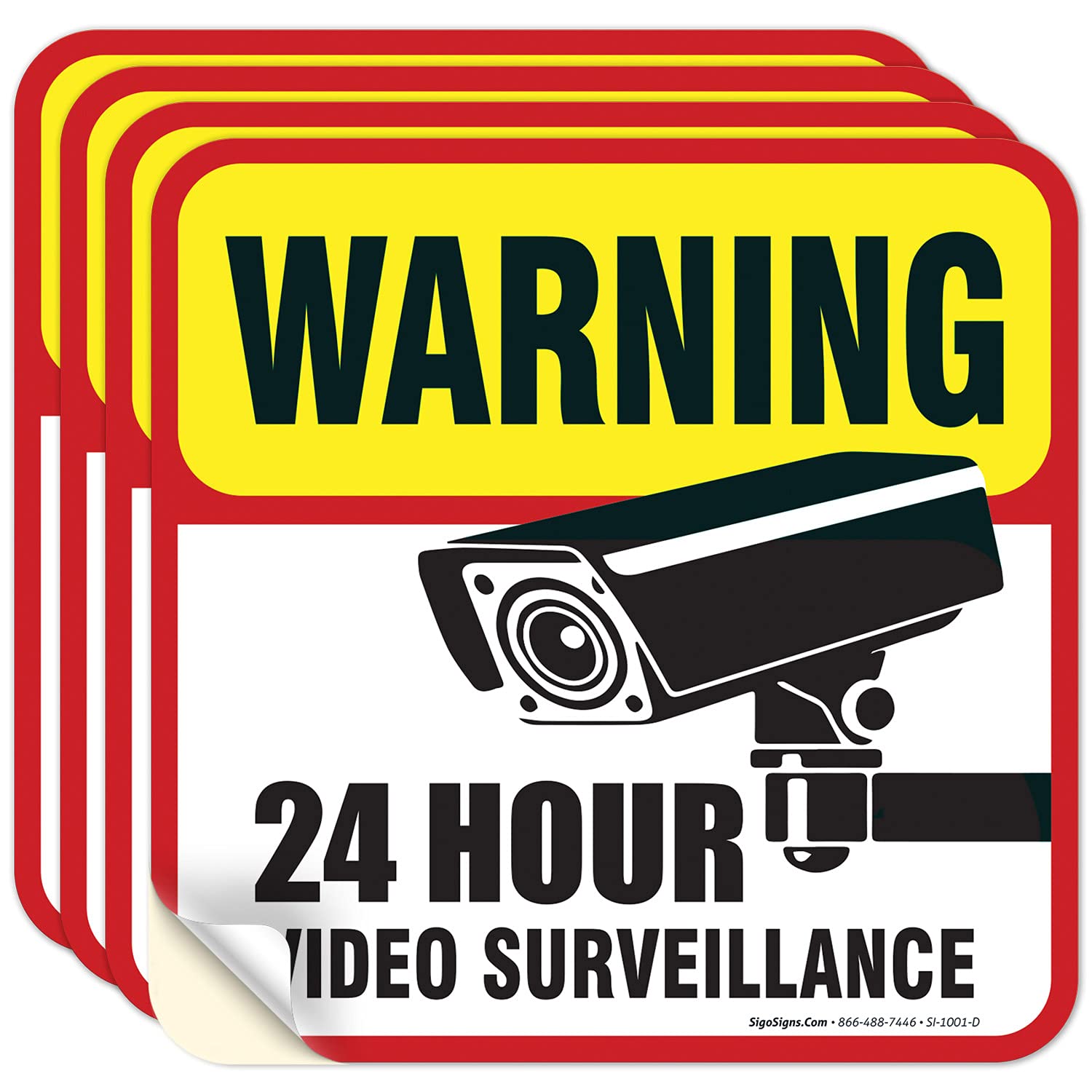 Amazon Crazy ๐ฅ Deals Video Surveillance Sign Stickers,(4 Pack) 5x5 4 Mil Sleek Vinyl Decal Stickers Weather Resistant Long Lasting UV Protected/Waterproof, Made in USA by Sigo Signs Amazon Crazy ๐ฅ Deals Video Surveillance Sign Stickers,(4 Pack) 5x5 4 Mil Sleek Vinyl Decal Stickers Weather Resistant Long Lasting UV Protected/Waterproof, Made in USA by Sigo Signs