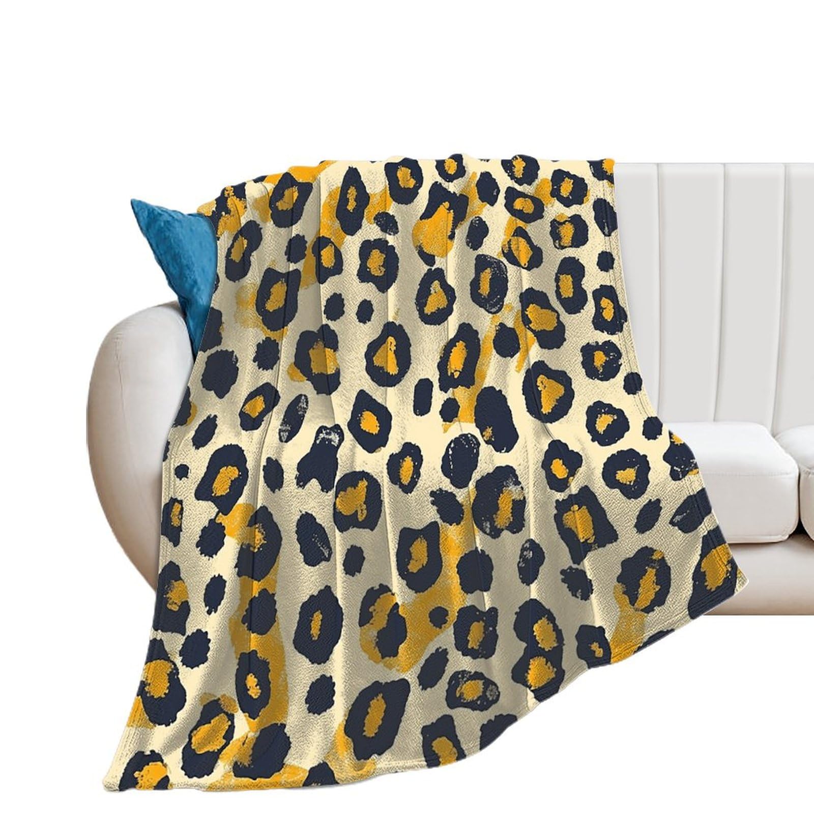 Couverture léopard en flanelle douce 127x152 cm pour lit simple