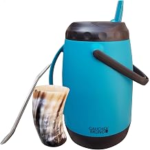 Gaucho Bruno - Terere Starter Kit with Guampa Cup | Large Paraguayan Flask | Stainless Steel Bombilla | Full starter Kit | Traditional | Paraguayan style