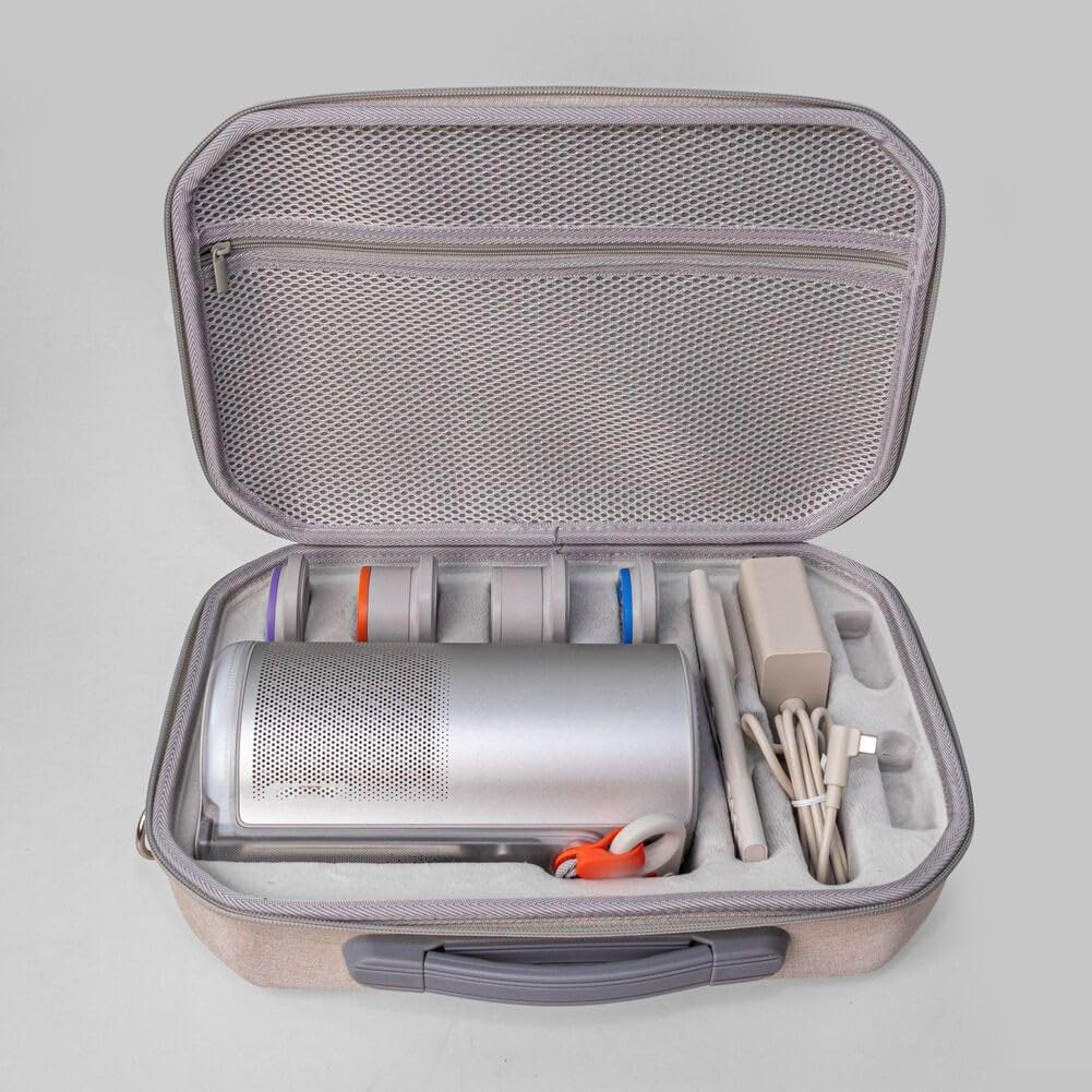 Funda rígida de viaje para XGIMI MoGo 4 2025, bolsa de transporte ligera de EVA con elegante acabado de albaricoque, almacenamiento compacto para cine en casa