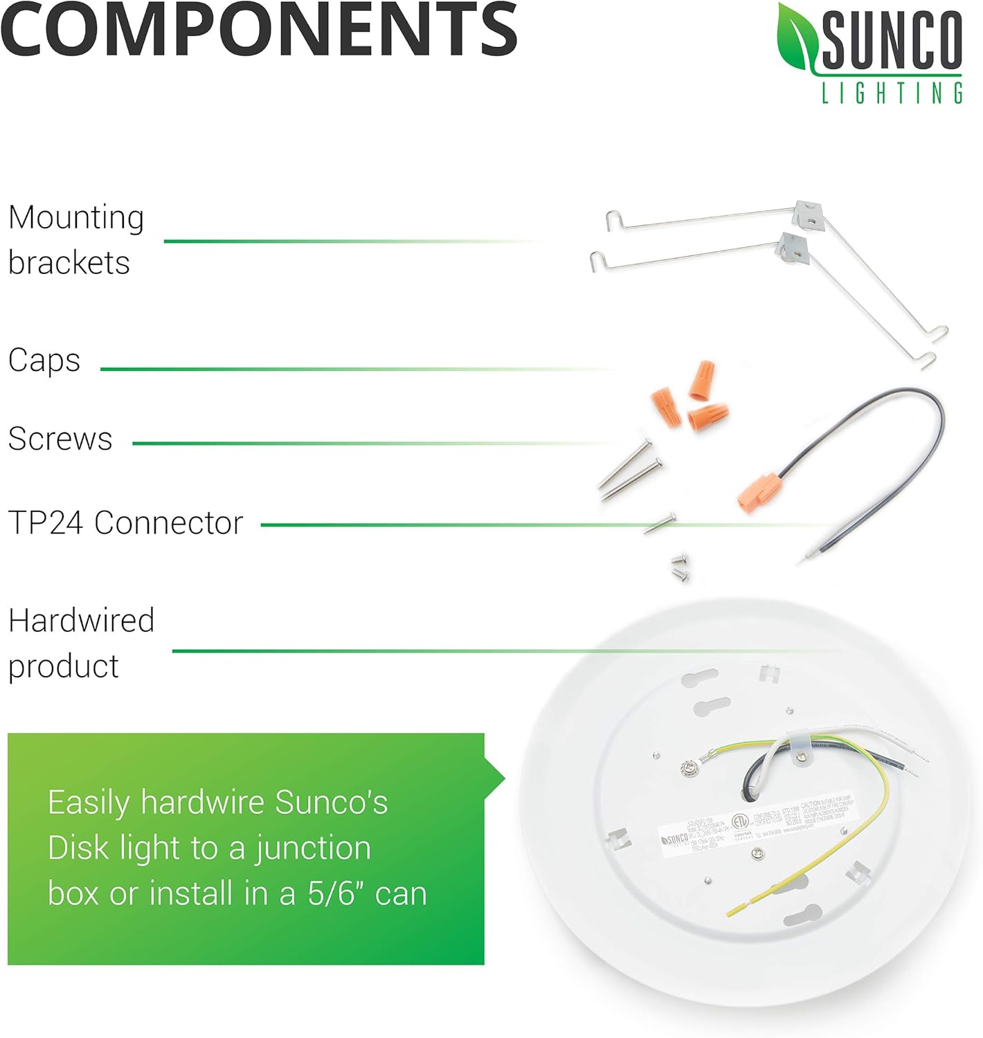 Best Deal Cheap 🛒 Sunco Lighting 16 Pack 5/6” LED Disk Lights Flush Mount Ceiling Light Fixture Recessed 6000K Daylight Deluxe, 100W Equivalent 15W, 1050LM, Dimmable Low Profile Surface Mount ETL