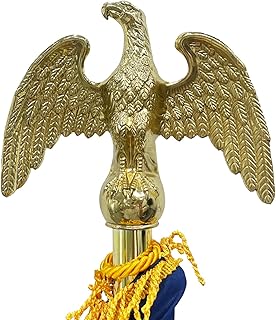 FRF FLAG Gold Eagle Head for Decorating Indoor Flagpoles, Made of Zinc Alloy That