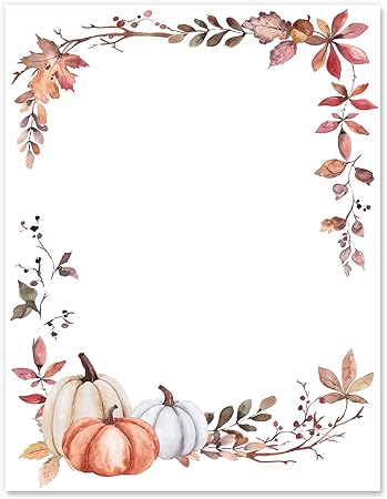 Amazon.com : AnyDesign 60 Sheet Fall Watercolor Stationery Letterhead ...