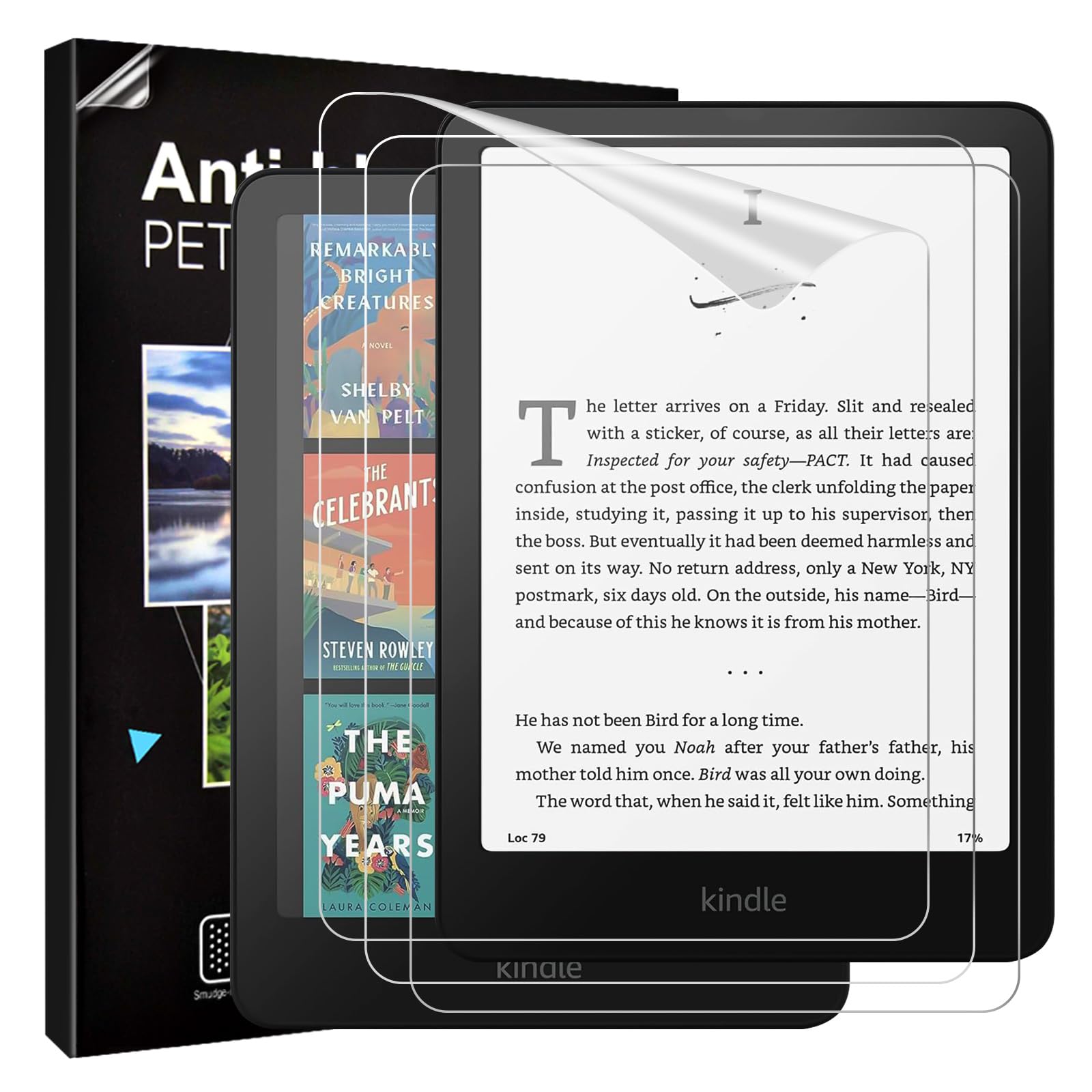TiMOVO (3 Pack) Screen Protector for All-new Amazon Kindle Paperwhite 7 Inch (12th Generation, 2024) and Kindle Colorsoft Signature Edition, Anti-Glare Scratch Resistant PET Screen Film Protector