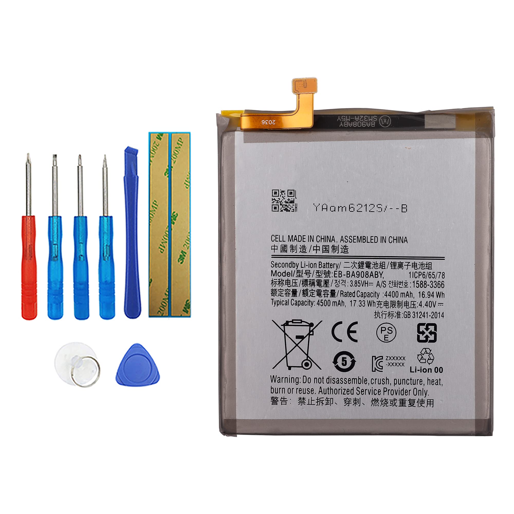Vvsialeek EB-BA908ABY Replacement Battery Compatible with Samsung Galaxy A90 5G SM-A908B SM-A908N with Tools