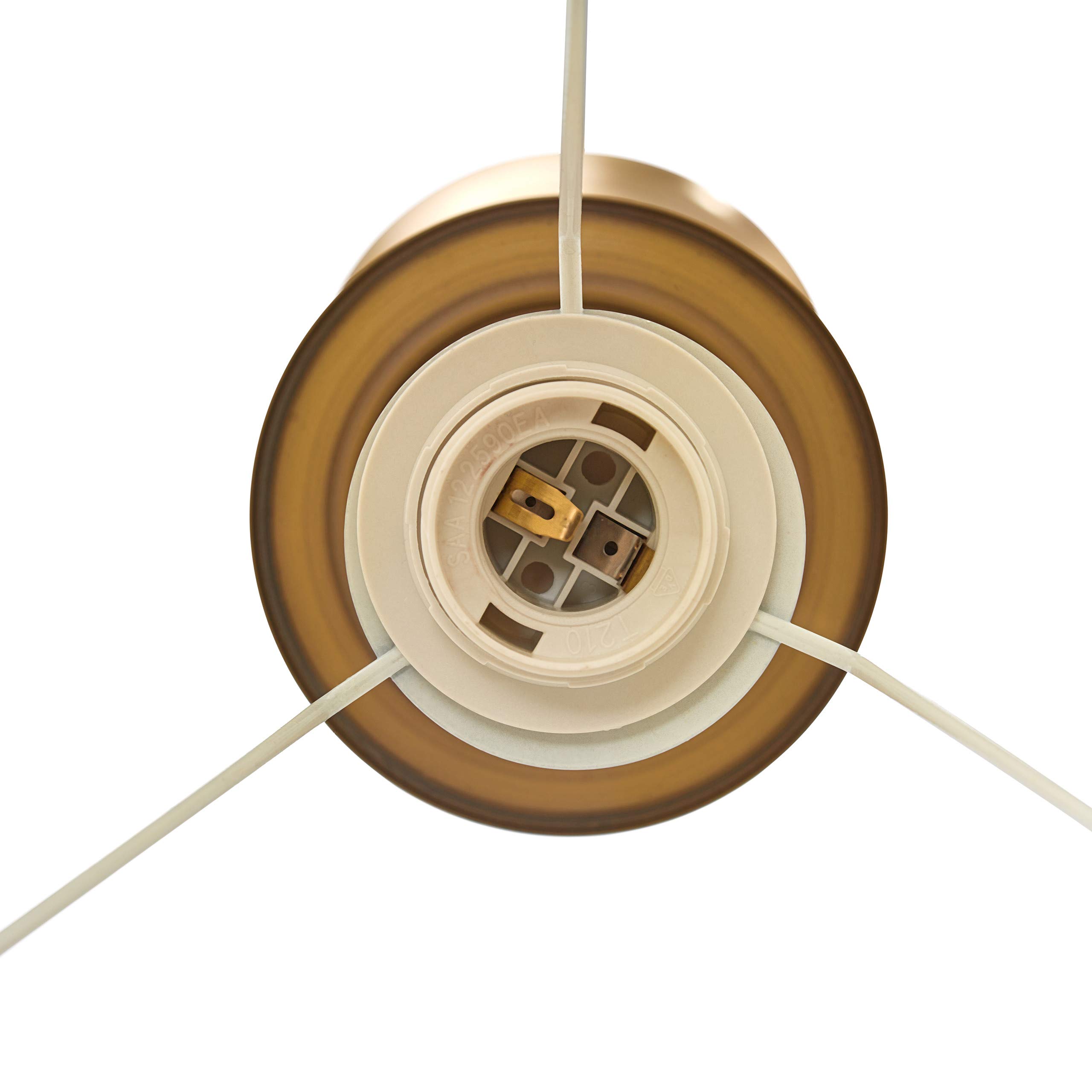 Relaxdays Stehlampe antik, Stoffschirm, dekorativer Metallfuß, E27, Standleuchte Wohnzimmer, HxD: 157x42cm, messing/weiß