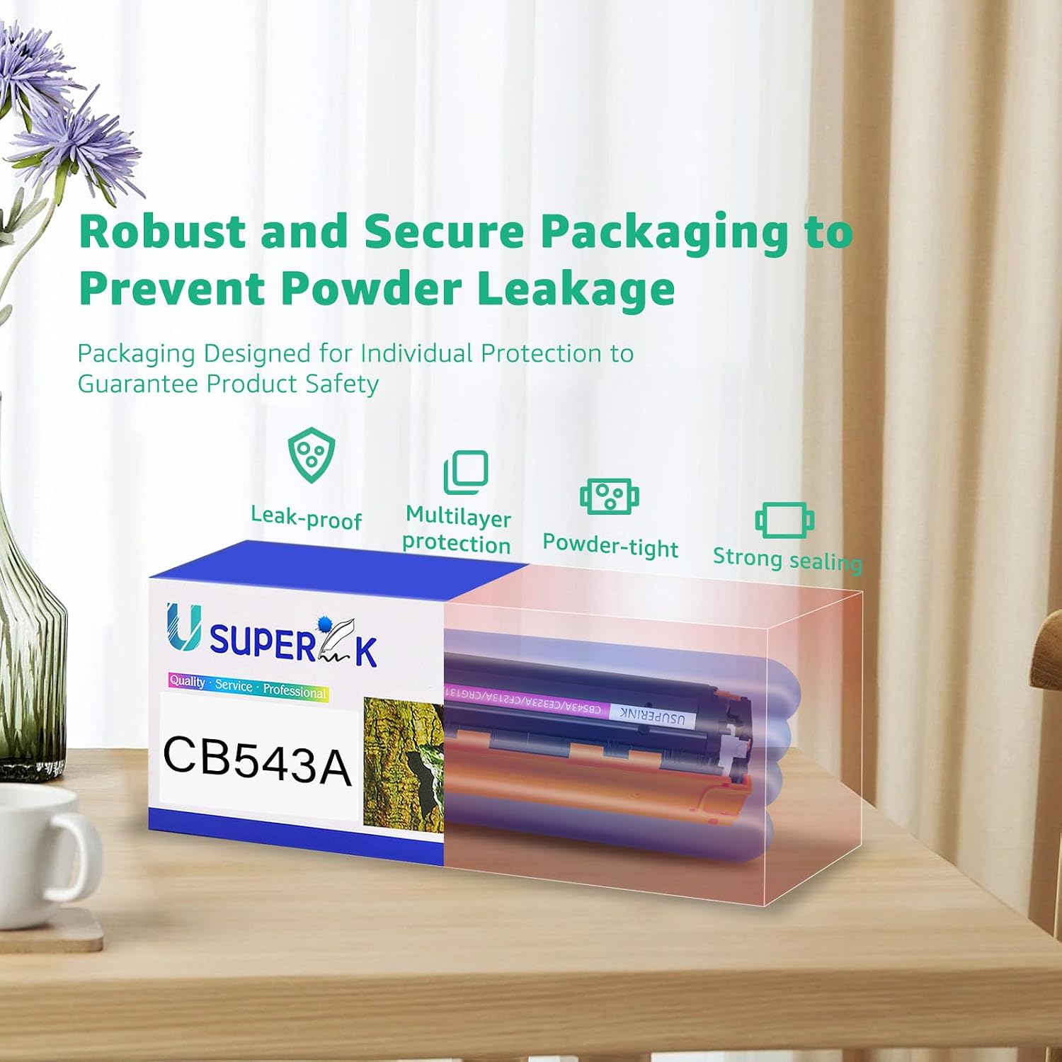 USUPERINK Toner Cartridge Compatible for HP CB543A 125A to use with Color Laser Jet CP1215 CP1518ni CP1515n CM1312nfi MFP CM1312 Printer Ink（Magenta, 1-Pack）