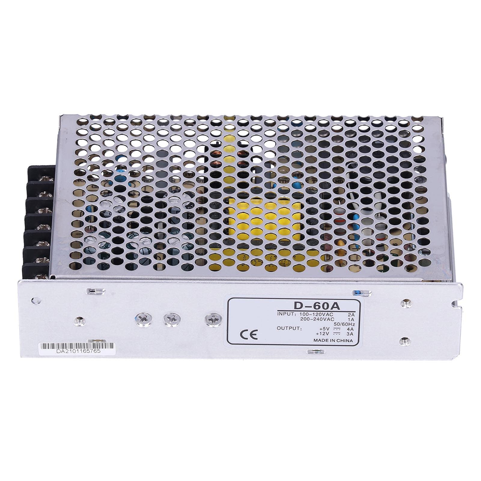 Alimentation à Découpage 60W Double Sortie 5V 4A & 12V 3A, Convertisseur AC/DC pour Projets Électroniques, LED – Entrée 100-240V AC – Boîtier Aluminium
