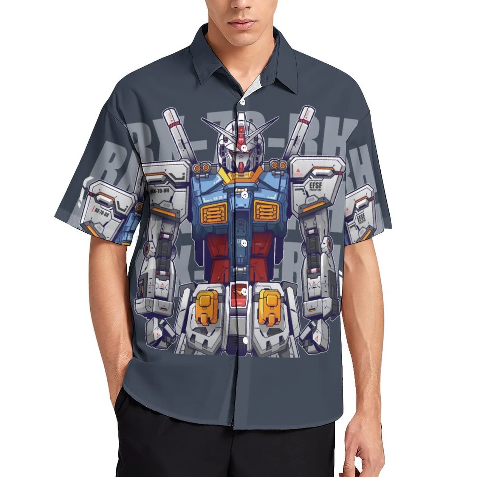 Amazon.co.jp: シャツ メンズ 半袖 ネオ ジオンガンダム ビーチシャツ