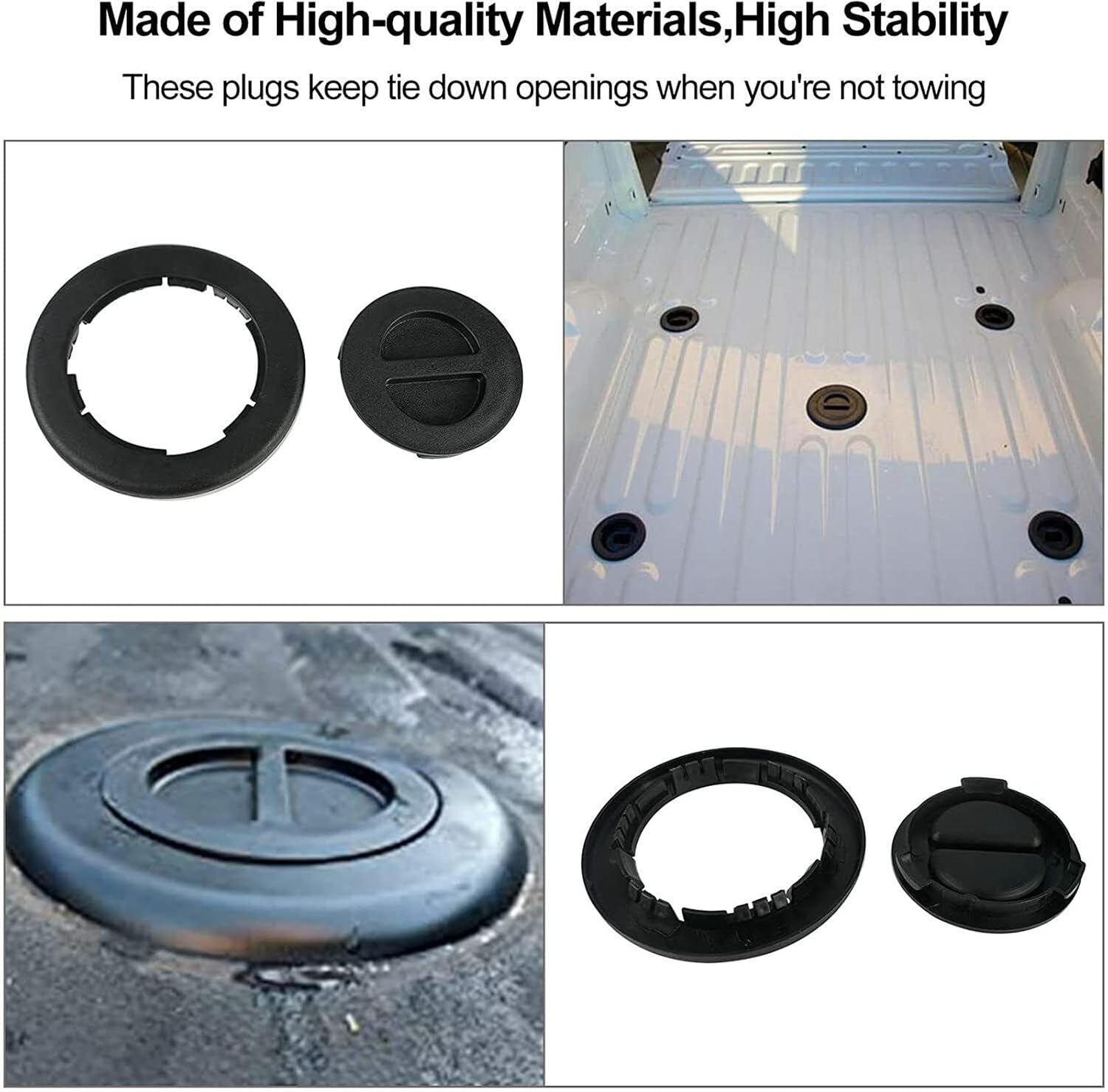5PC/Set Wheel/Gooseneck Bed Plugs Cover Kit Black Plastic 68225506AA for 2500 3500 5th 2014-2019 Auto Accessories Pickup Truck Towing Spacers System Components Hitch-Ball Cover Trucks Bed for Pickups