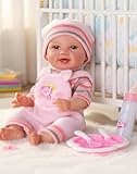 BABESIDE Baby Doll Girl - 12-Inch Realistic Baby Dolls with Magic Feeding Bottle Real Life Vinyl Toy Gift for 3+ 4 5 6 Years, Ideal for Birthday, Pretend Play, Christmas