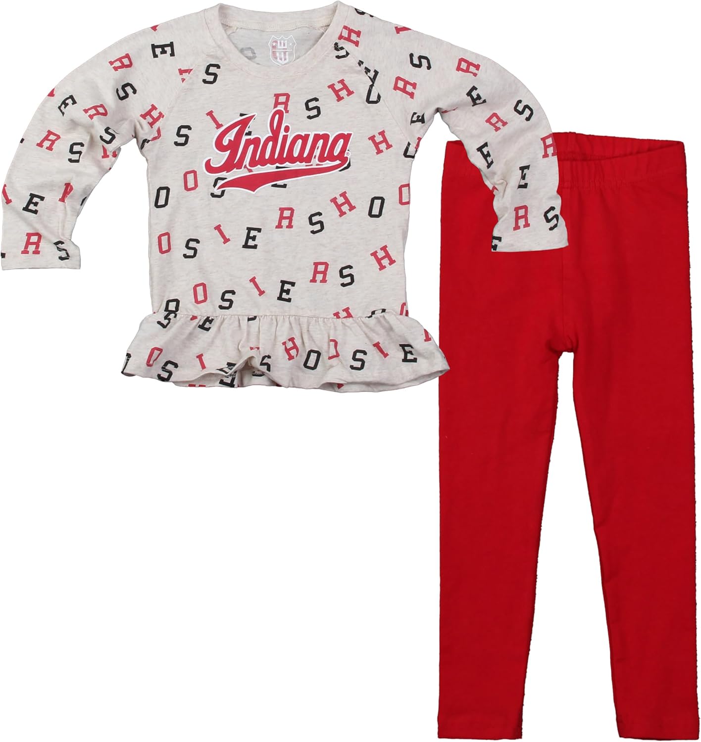 Wes and Willy Infant and Toddler Little Girls College Team All Over Logo Outfit