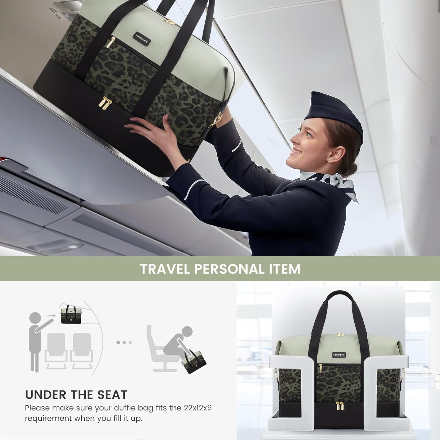 LOVEVOOK Weekender Bag, Large Travel Duffel Bag for Women with 2 Packing Cubes, Carry on Overnight Bag with Shoe Compartment, Mom Hospital Bags for Labor and Delivery