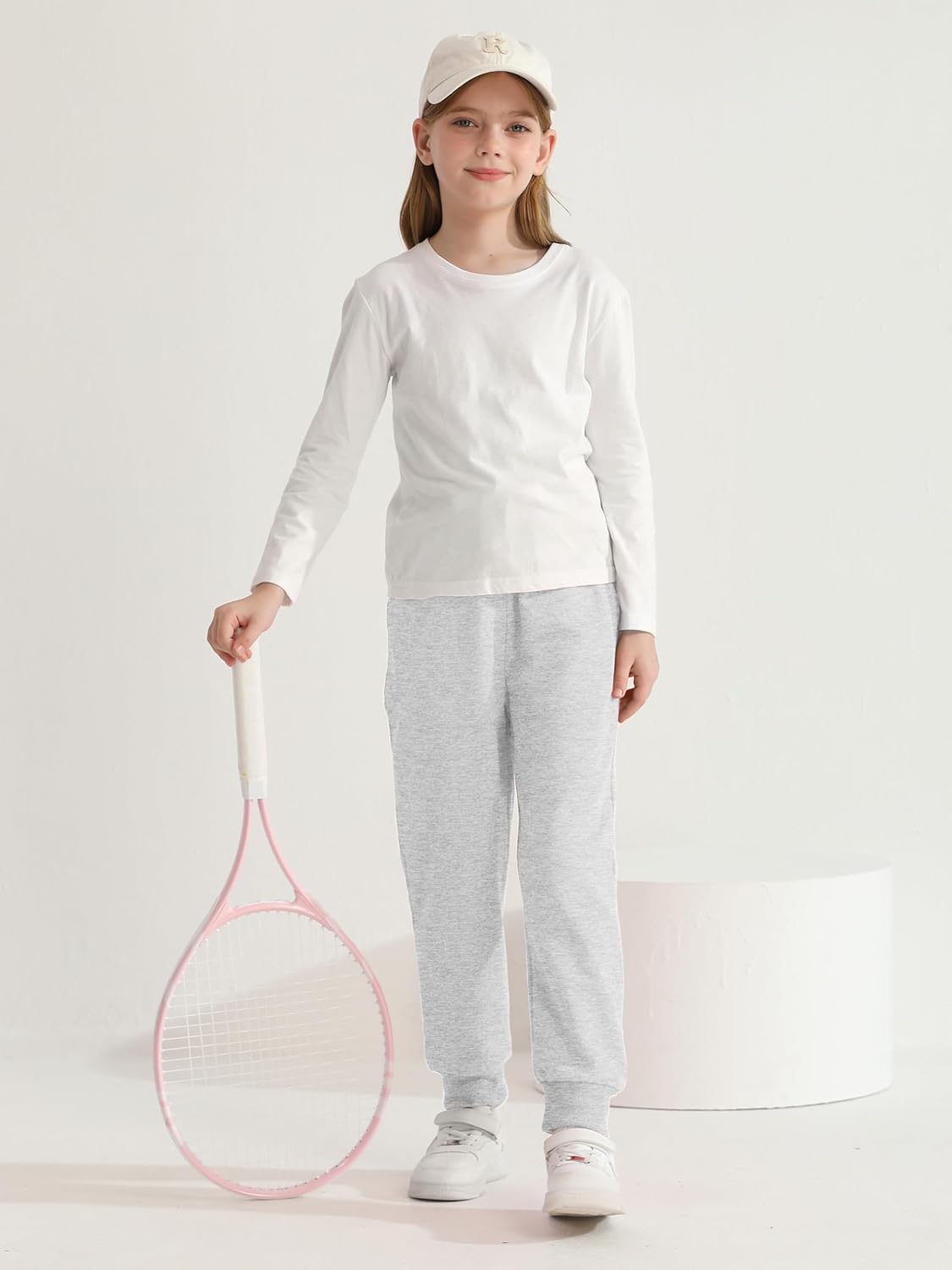 HXP 3 Pack Girls Sweatpants Girls Joggers Soft Cotton Athletic Sweatpants Pants for Kids with Pocket Drawstring - Image 6