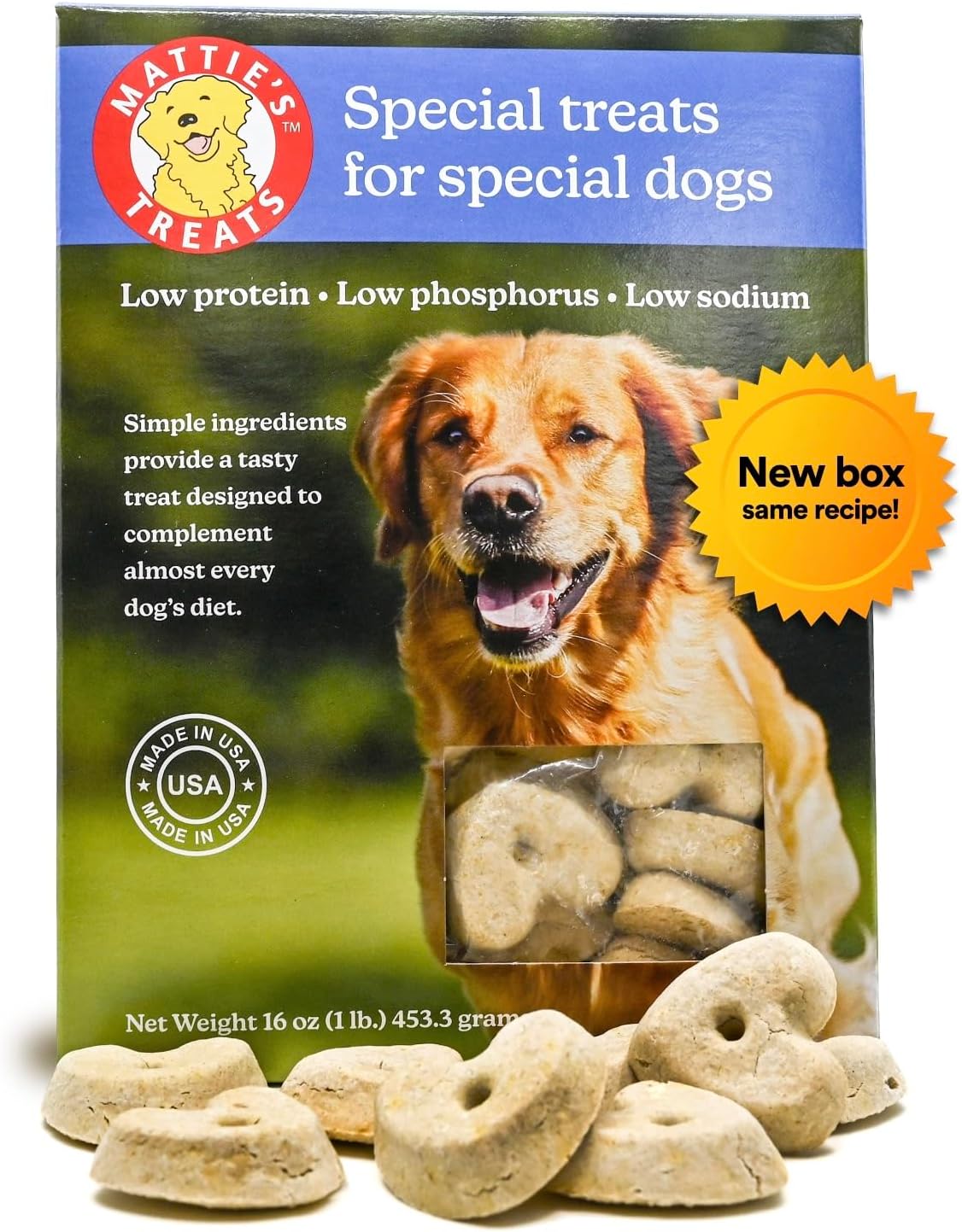 Mattie's Treats 1 Pound Box; Low Protein, Low Phosphorus