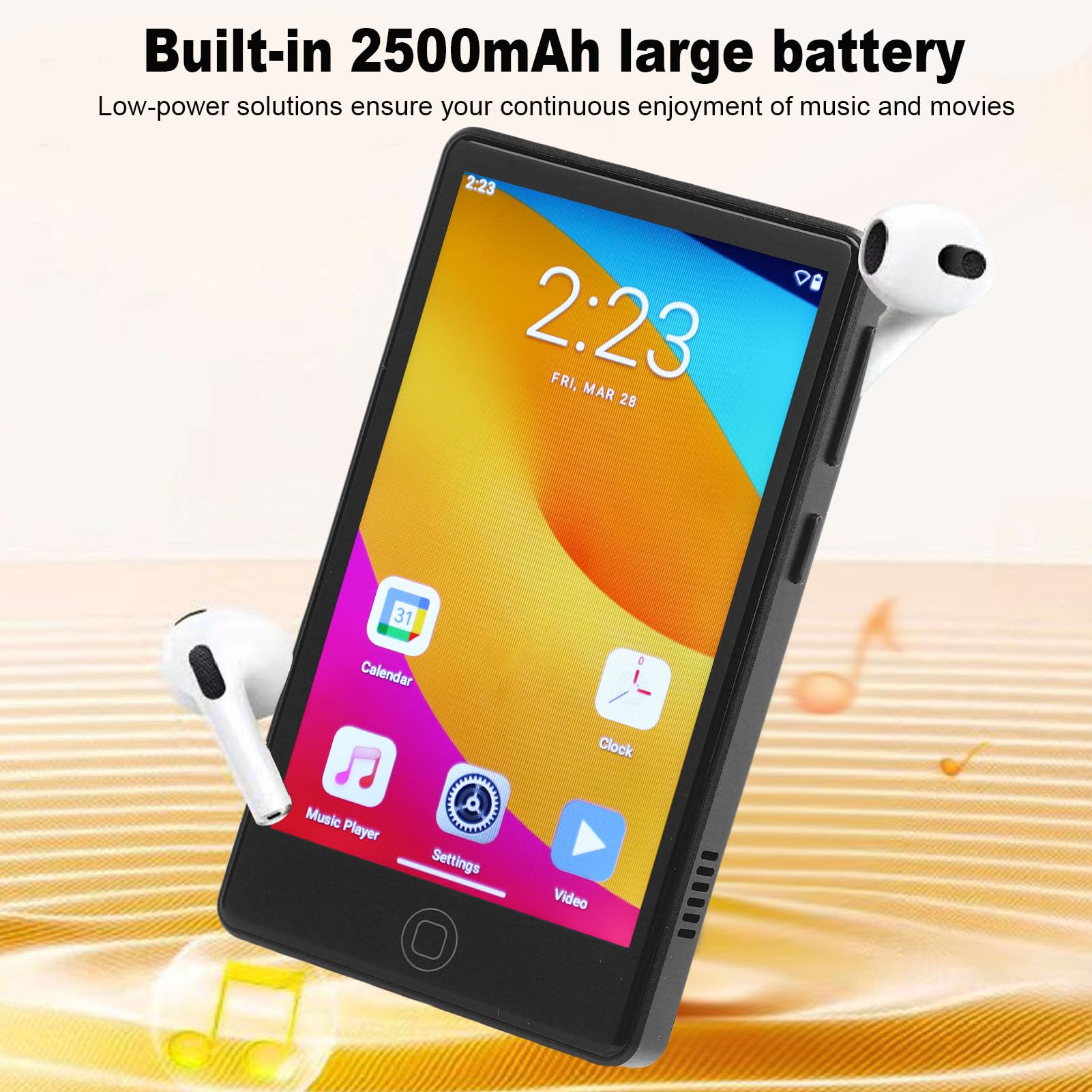256 GB Player MP3 z Bluetooth, 4,0 -calowy Przenośny Odtwarzacz Muzyki z Ekranem Dotykowym dla Dzieci, Digital Audio Player HIFI Digital Audio Recorder for Sport dla Androida 14