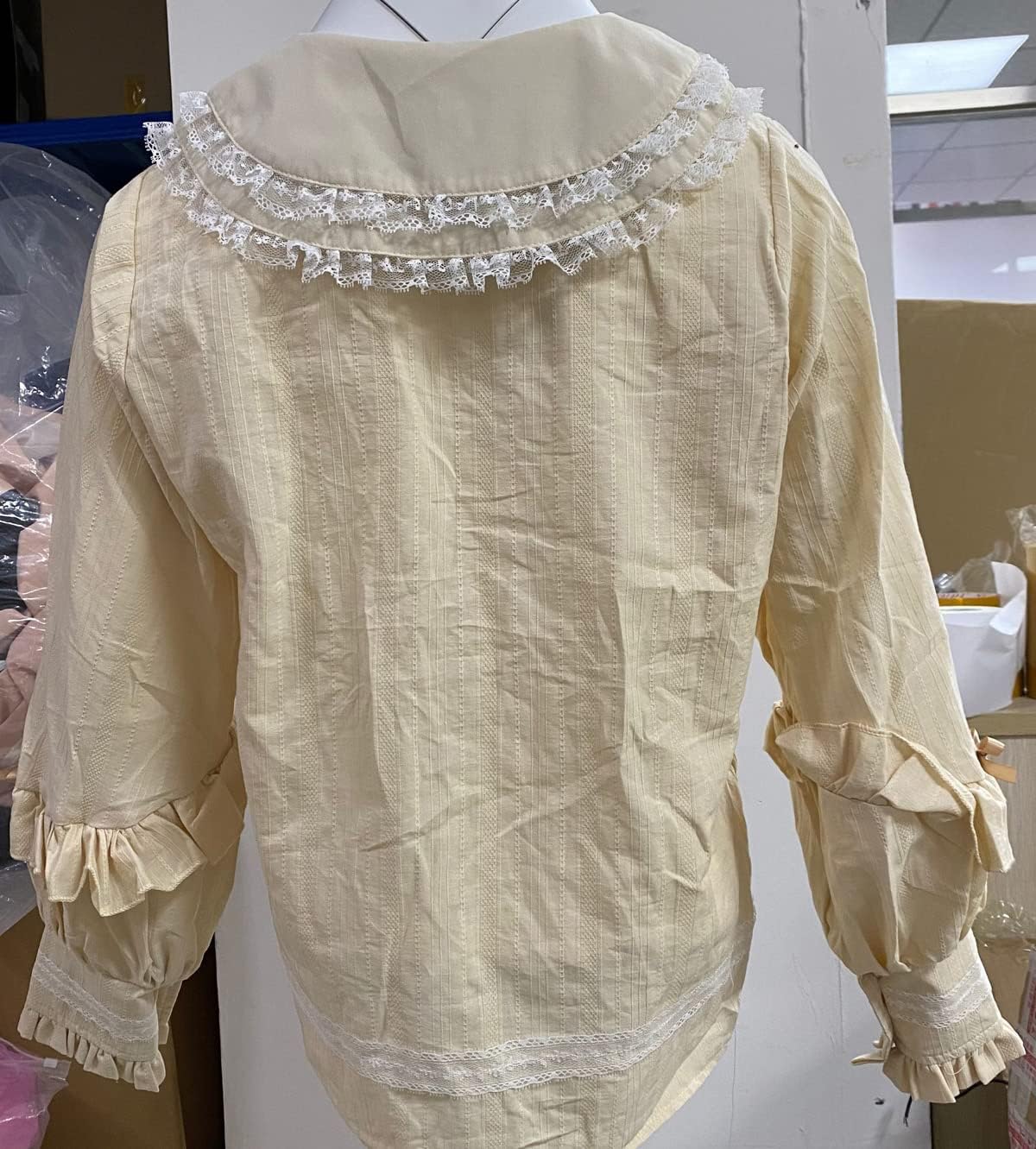 Women Long Sleeve Blouse and Shirts Vintage Gothic Lolita Cute Peter Pan Collar Shirts Elegant Lace Ruffle Vintage Tops - Image 2