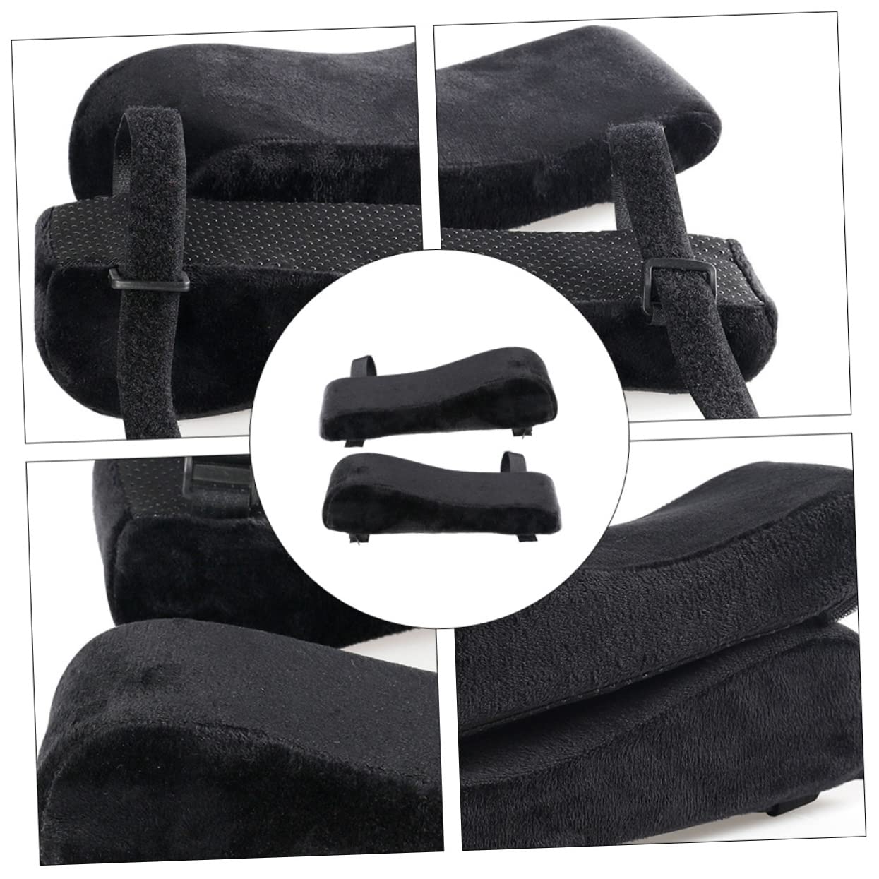 Uonlytech 2 Paires Coussin Accoudoir Mousse à Mémoire pour Chaise Confort Optimal et Support Ergonomique Noir